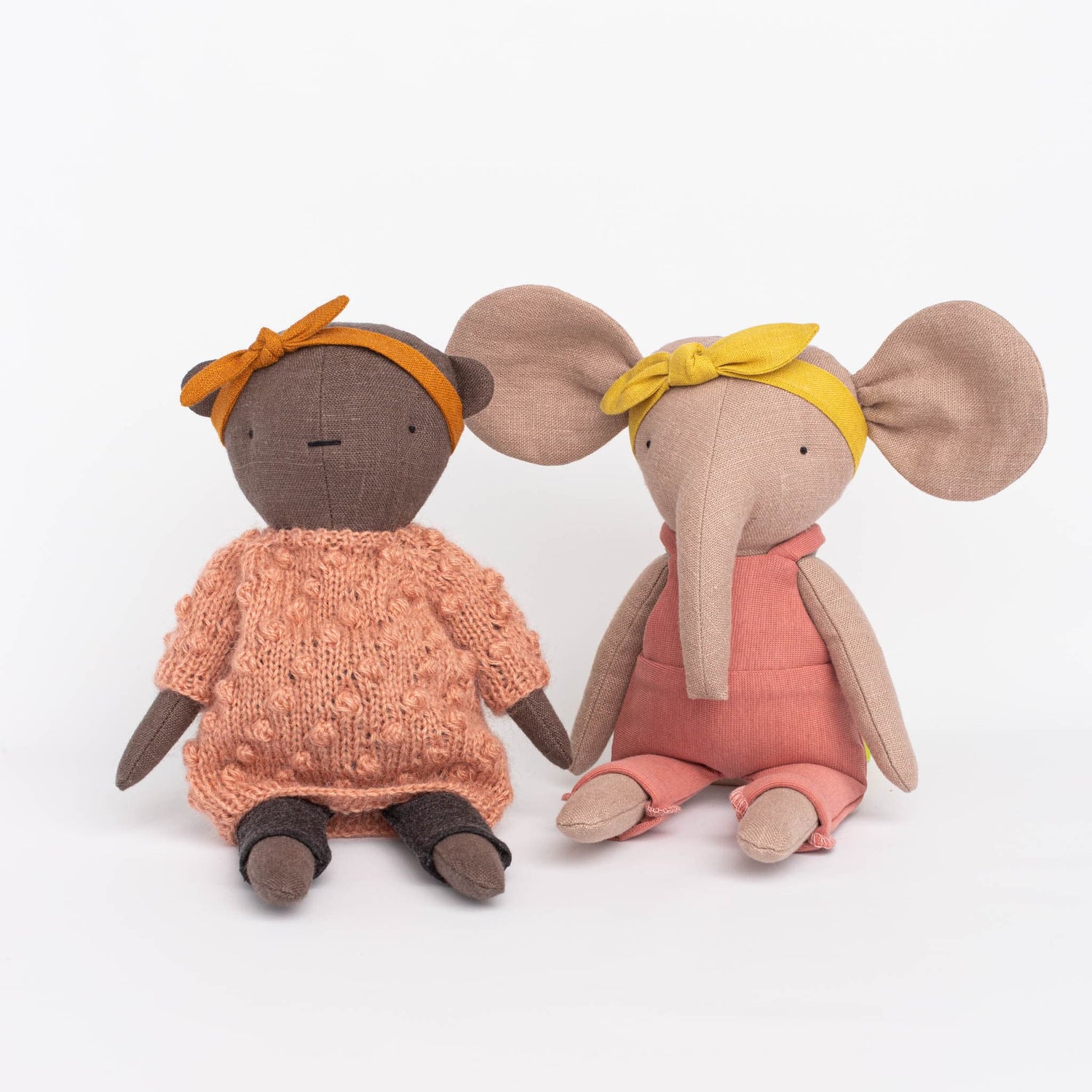 Cozymoss Soft Toys Bear Quietude - Handmade Soft Linen Toy Bear with Clothes Set