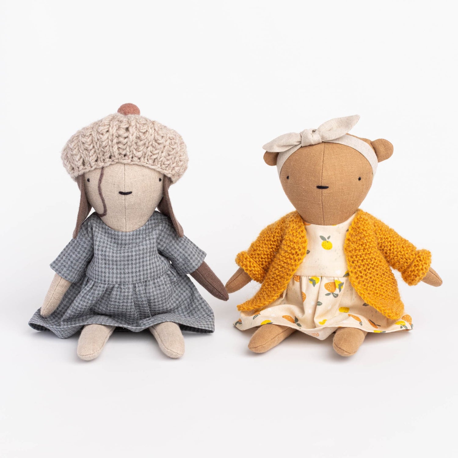Cozymoss Soft Toys Bear Spice - Handmade Soft Linen Toy Bear with Clothes Set