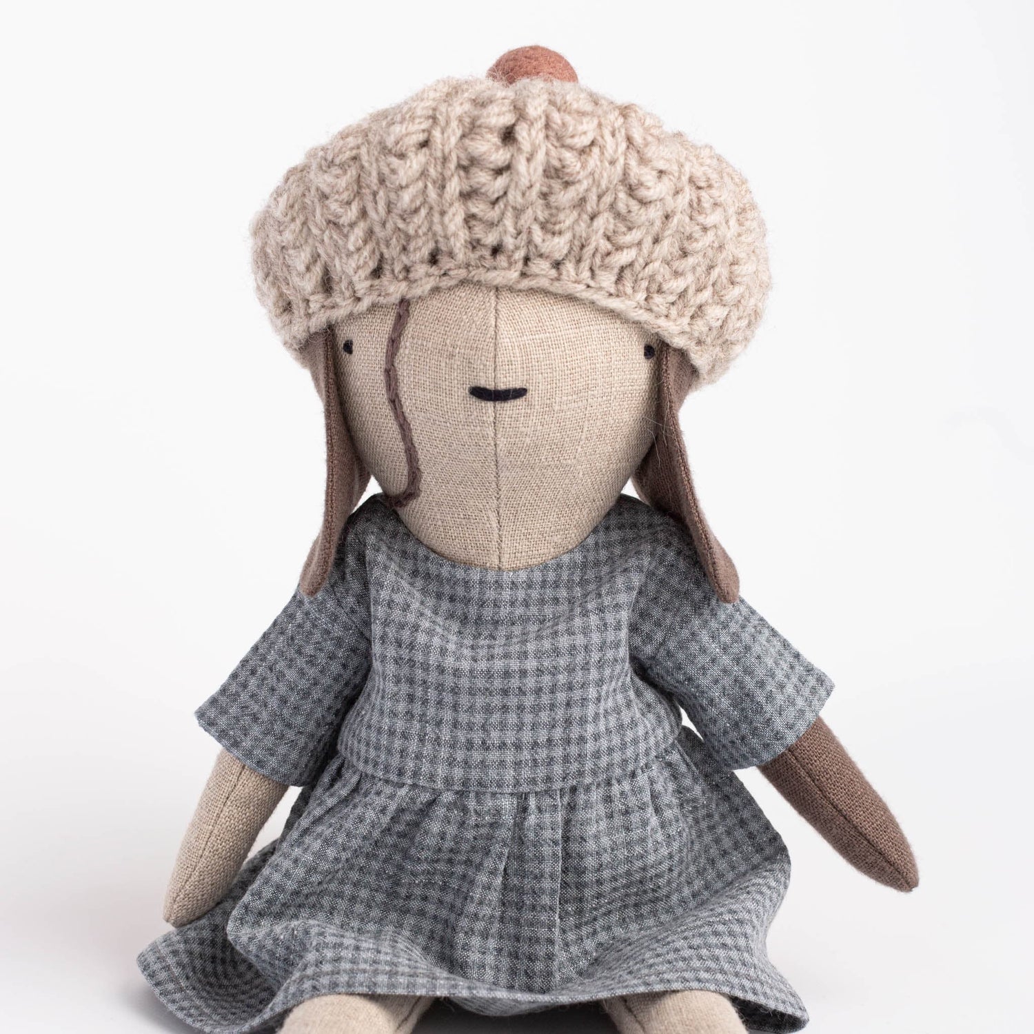 Cozymoss Soft Toys Dog Freckle - Handmade Soft Linen Toy Dog with Clothes Set