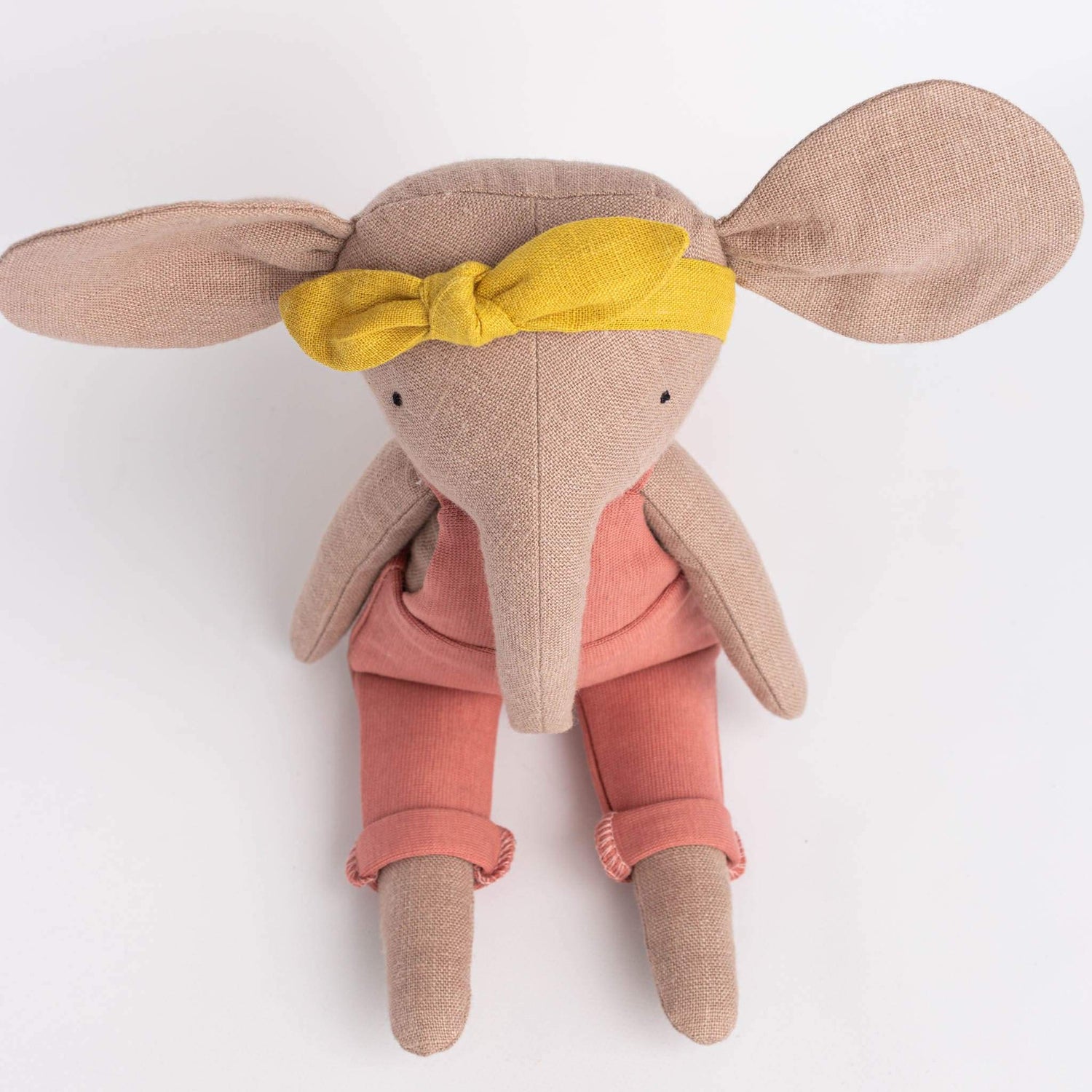 Cozymoss Soft Toys Elephant Chuckle - Handmade Soft Linen Toy Elephant with Clothes Set