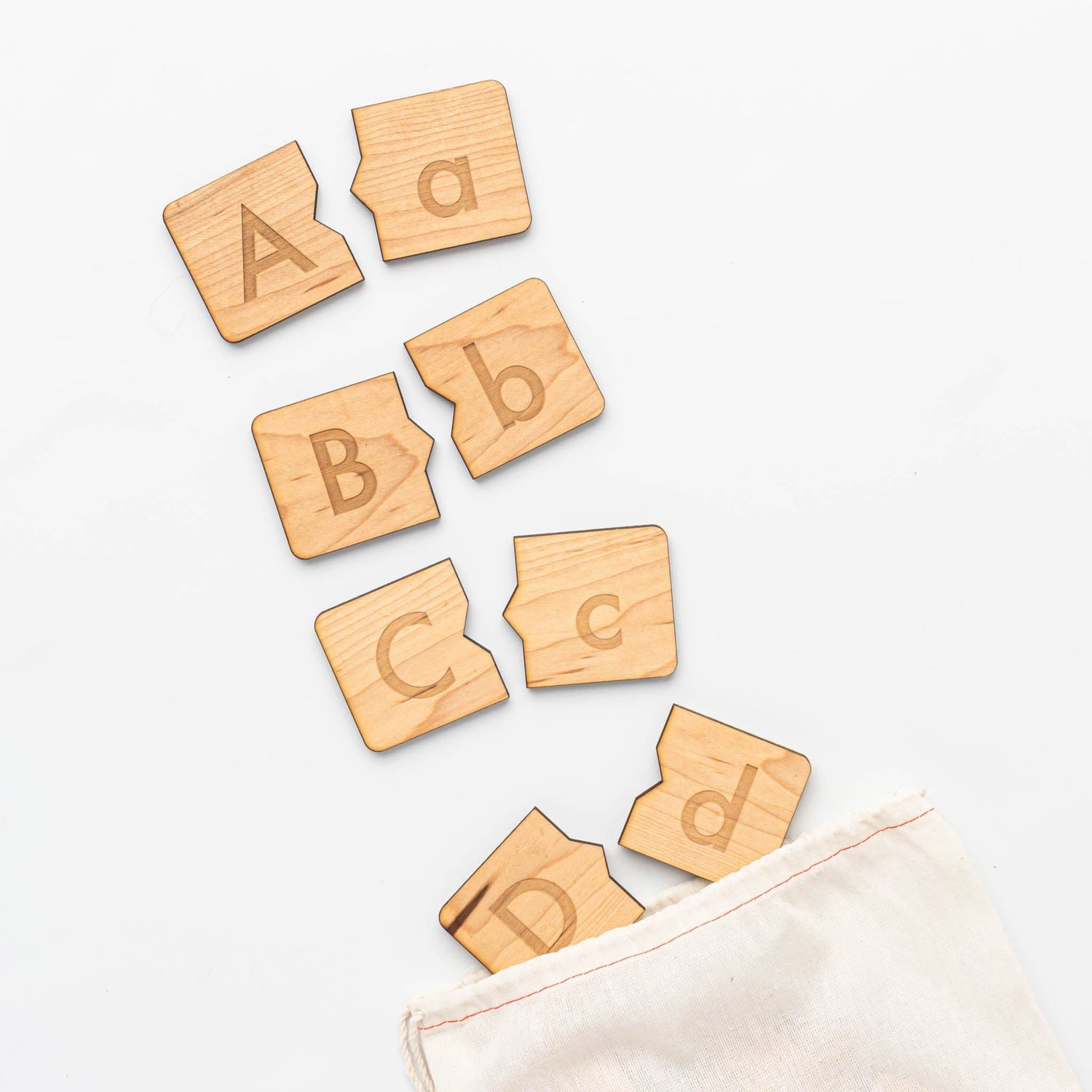 Gladfolk Educational Wooden Alphabet Puzzle & Letter Matching Game