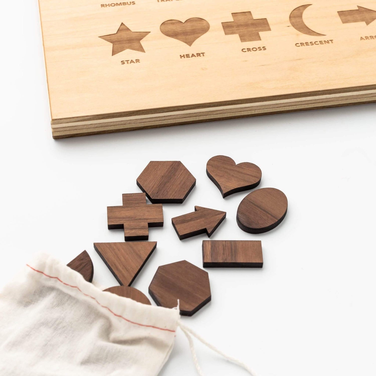 Gladfolk Educational Wooden Shapes Montessori Puzzle Board