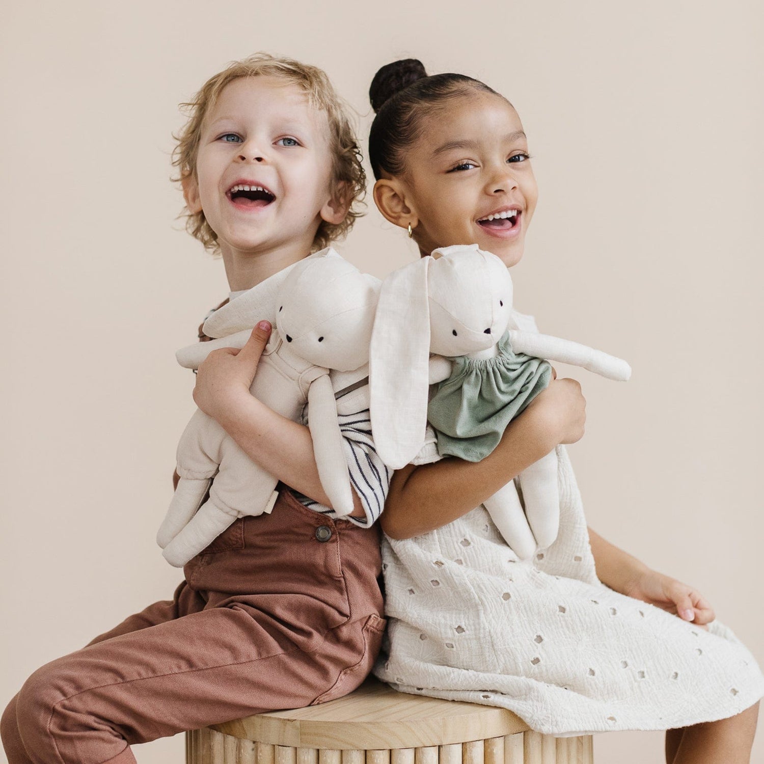 Huggabeau Soft Toys Huggabeau "Lumi" Bunny in Sage Green Dress (Handmade in Canada)