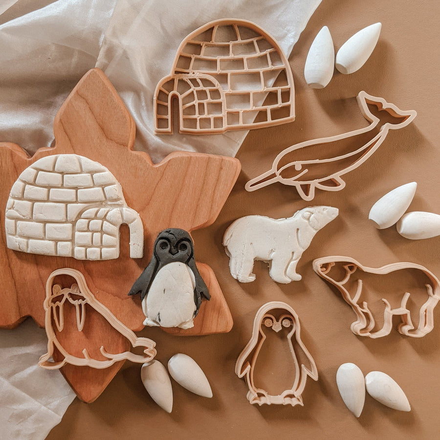 Kinfolk Pantry Sensory Play Mini Artic Eco Cutter Set (Biodegradable Play Dough Cutters)