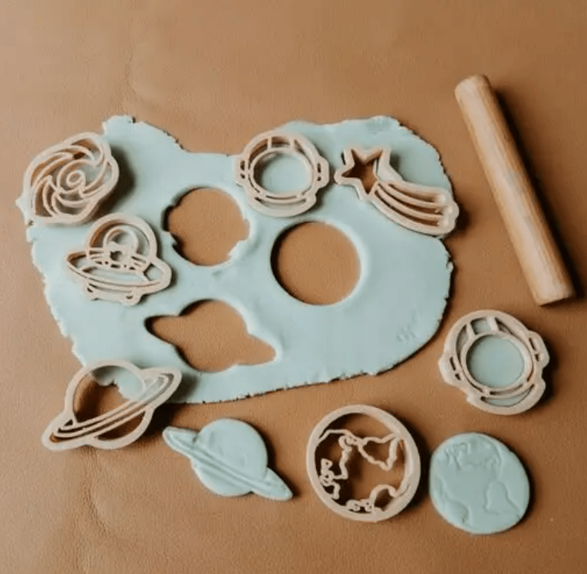 Kinfolk Pantry Sensory Play Mini Outer Space Eco Cutter Set (Biodegradable Play Dough Cutters)