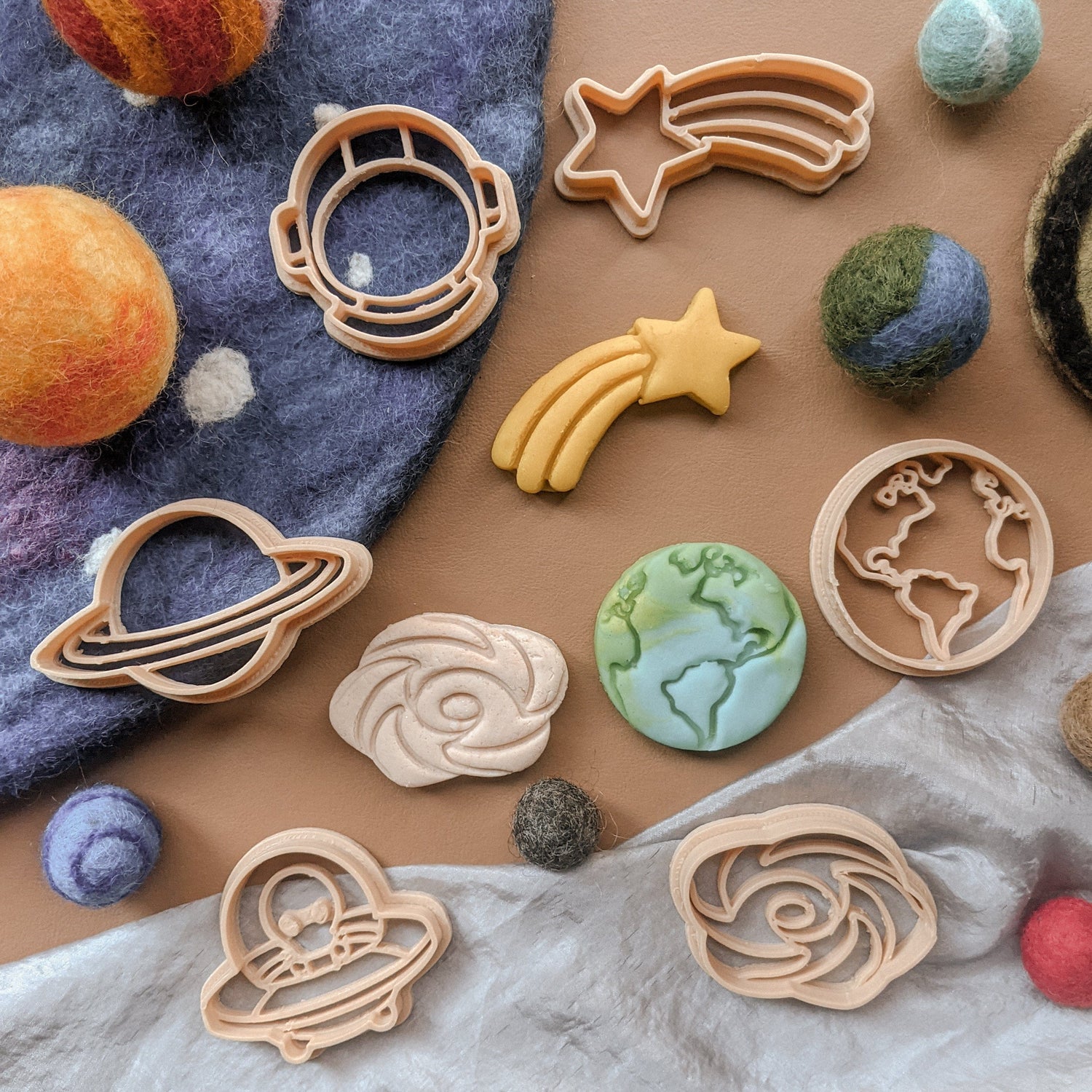 Kinfolk Pantry Sensory Play Mini Outer Space Eco Cutter Set (Biodegradable Play Dough Cutters)