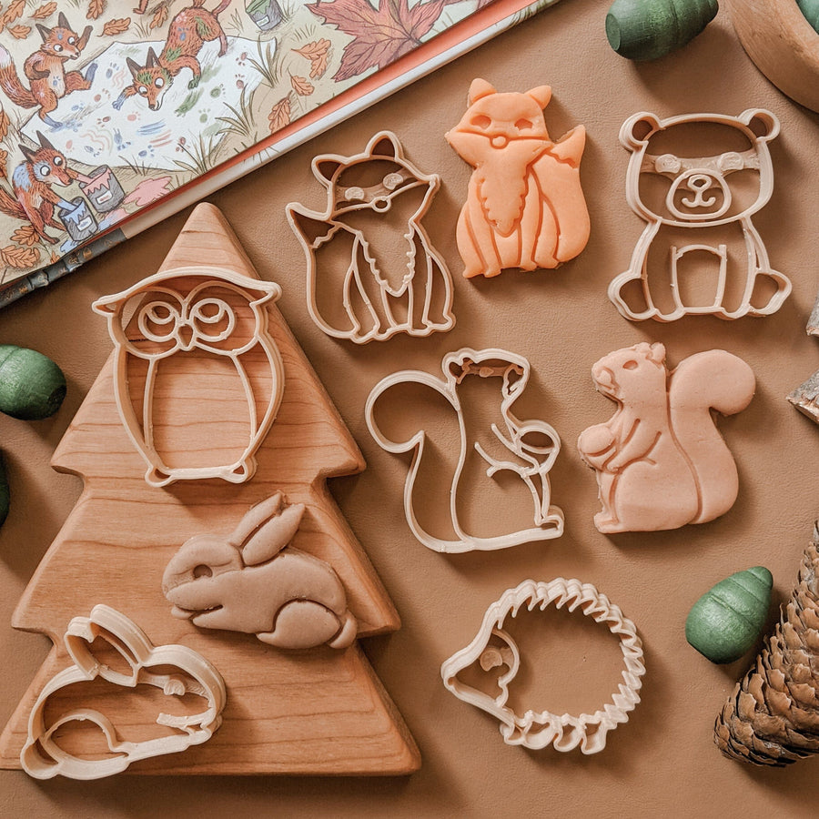 Kinfolk Pantry Sensory Play Mini Woodland Animals Cutter Set (Biodegradable Play Dough Cutters)