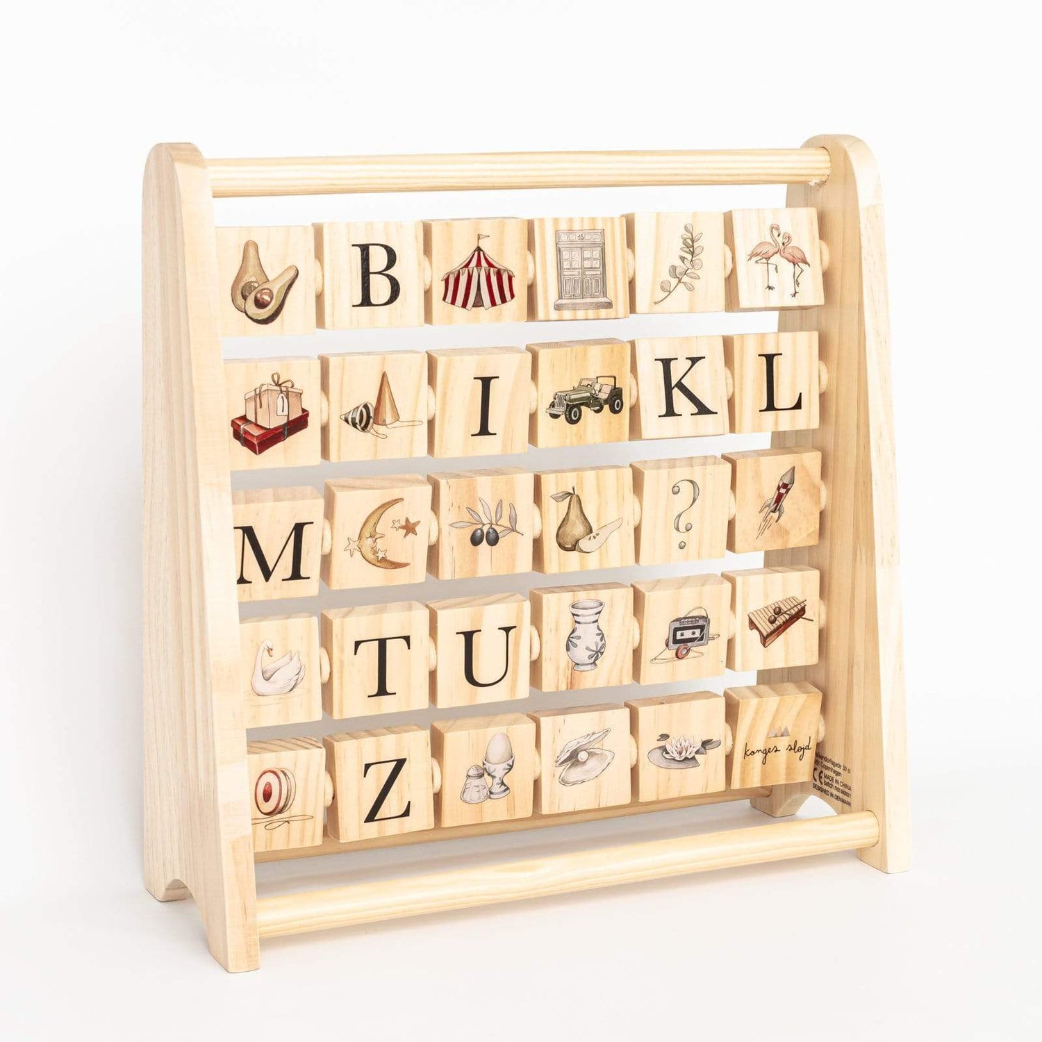 Konges Slojd Educational Alphabet Wooden Block Frame