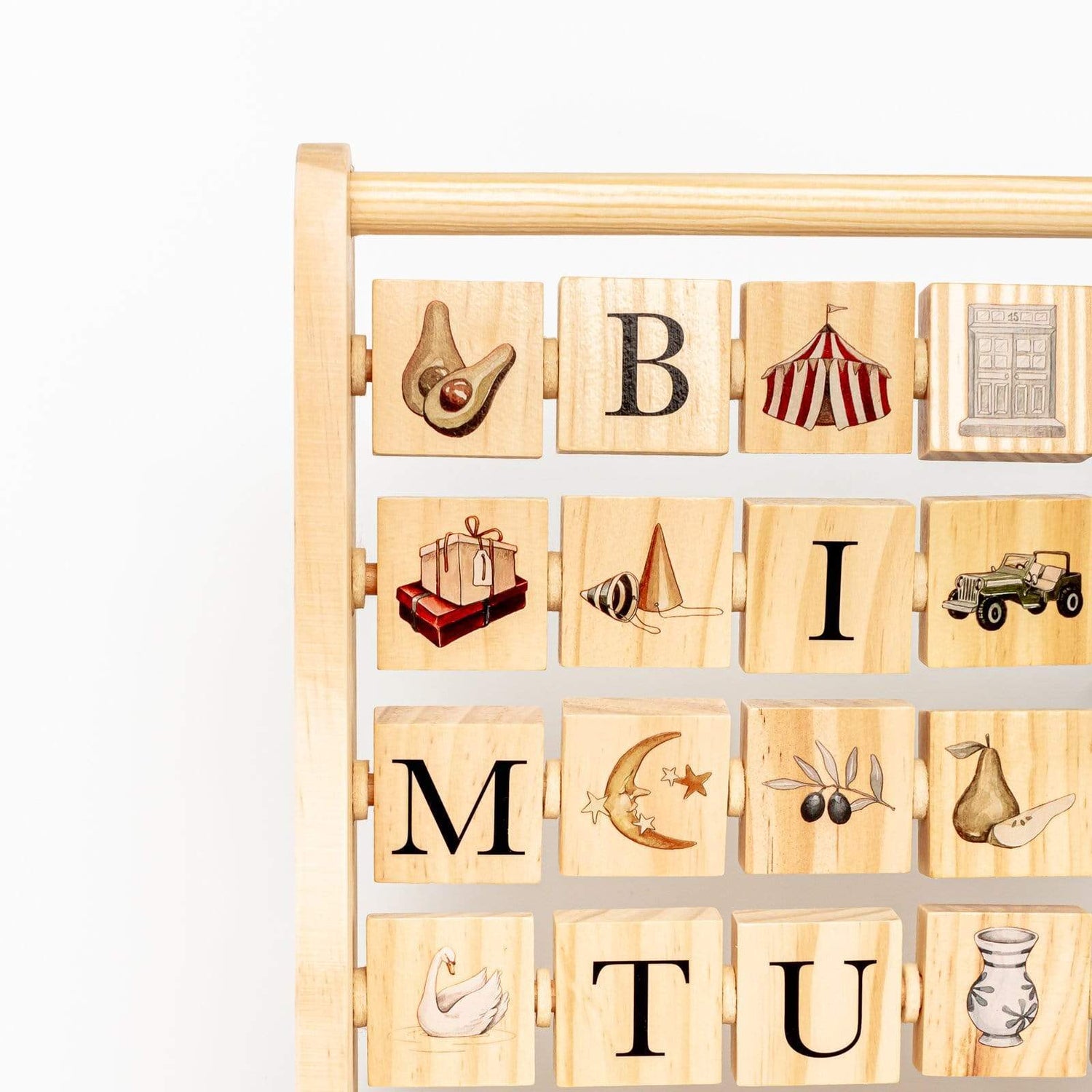 Konges Slojd Educational Alphabet Wooden Block Frame