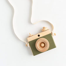 Little Rose & Co. Pretend Play Handmade Wooden Toy Camera (Moss Green)