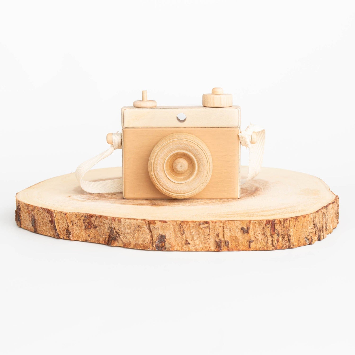 Little Rose & Co. Pretend Play Handmade Wooden Toy Camera (Tan)