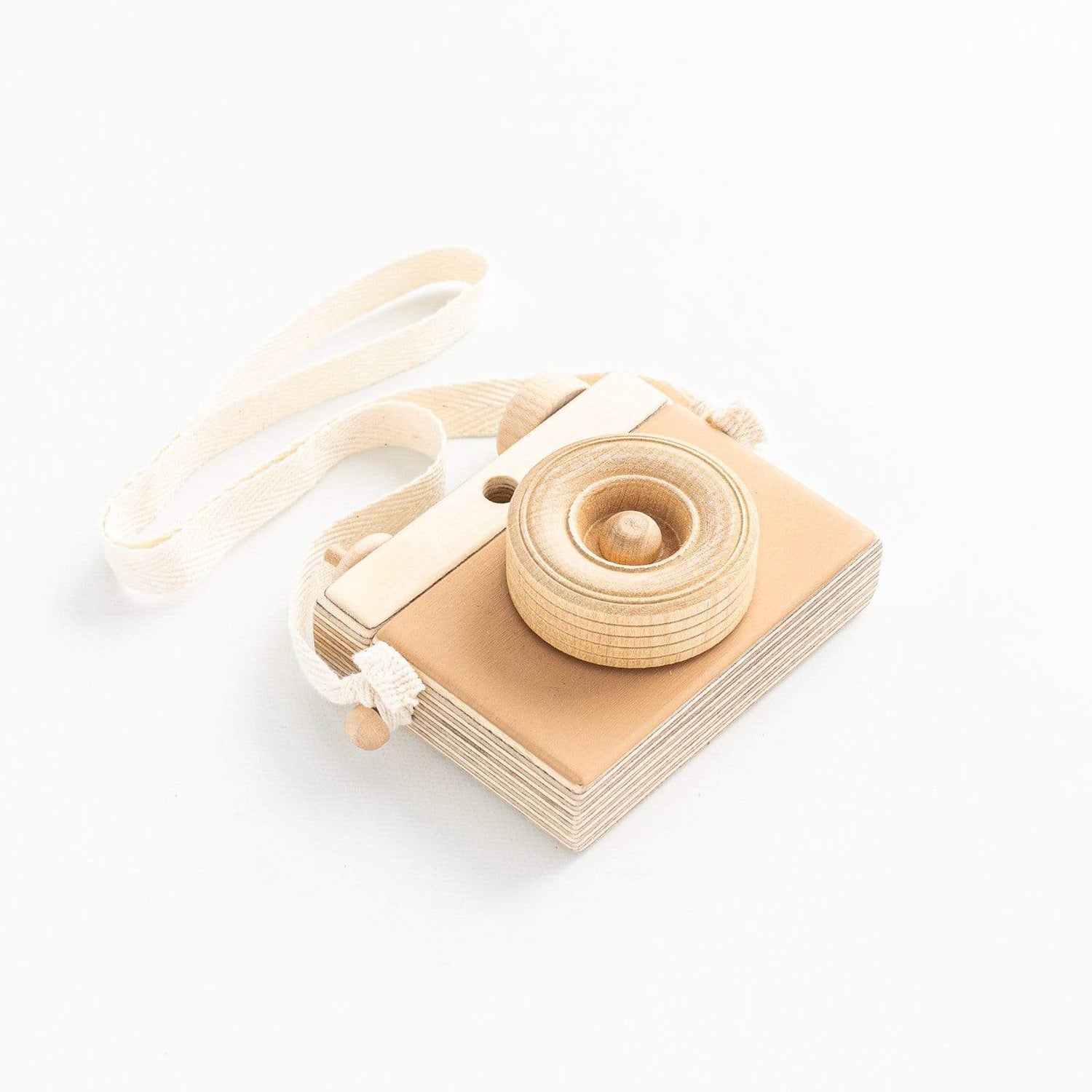 Little Rose & Co. Pretend Play Handmade Wooden Toy Camera (Tan)
