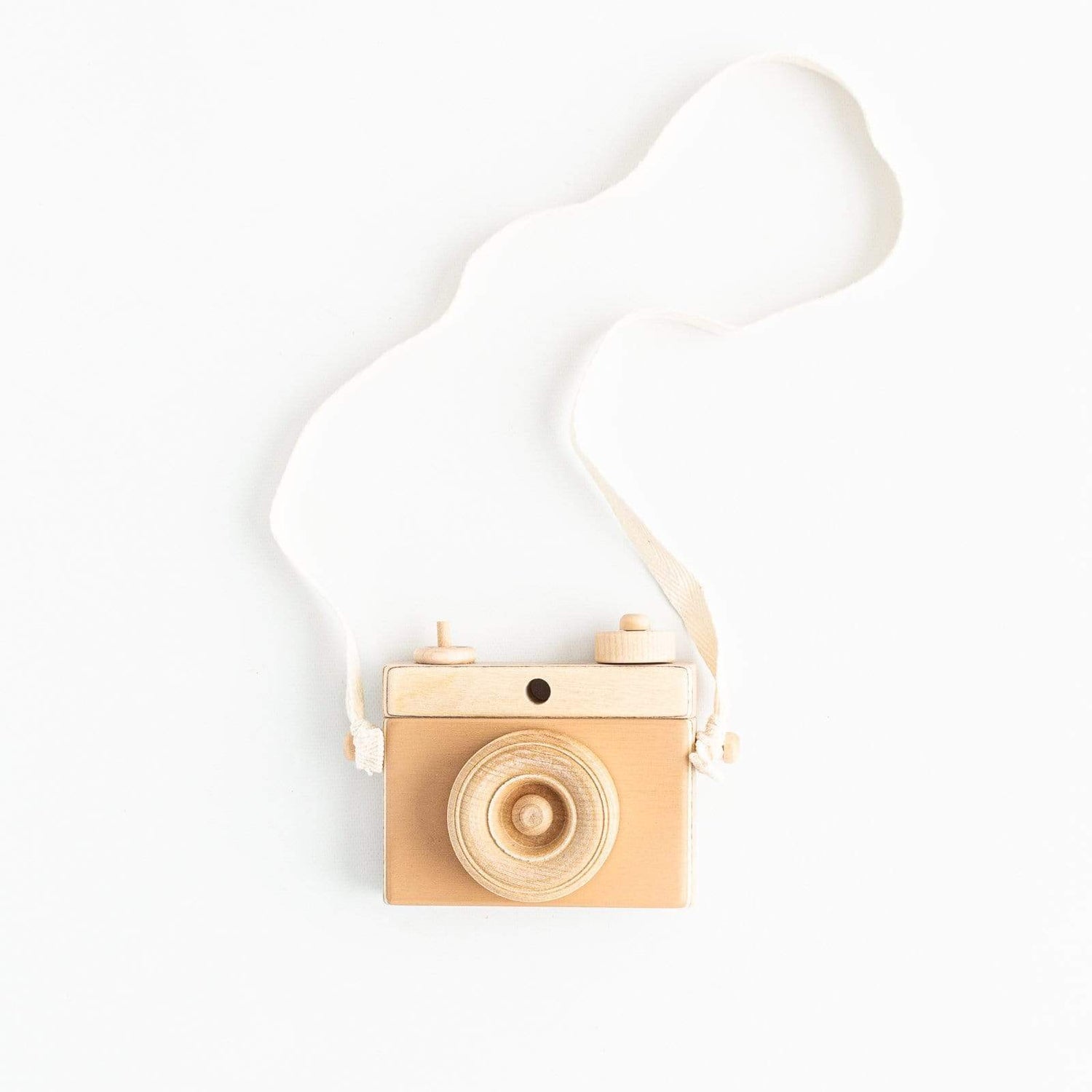 Little Rose & Co. Pretend Play Handmade Wooden Toy Camera (Tan)