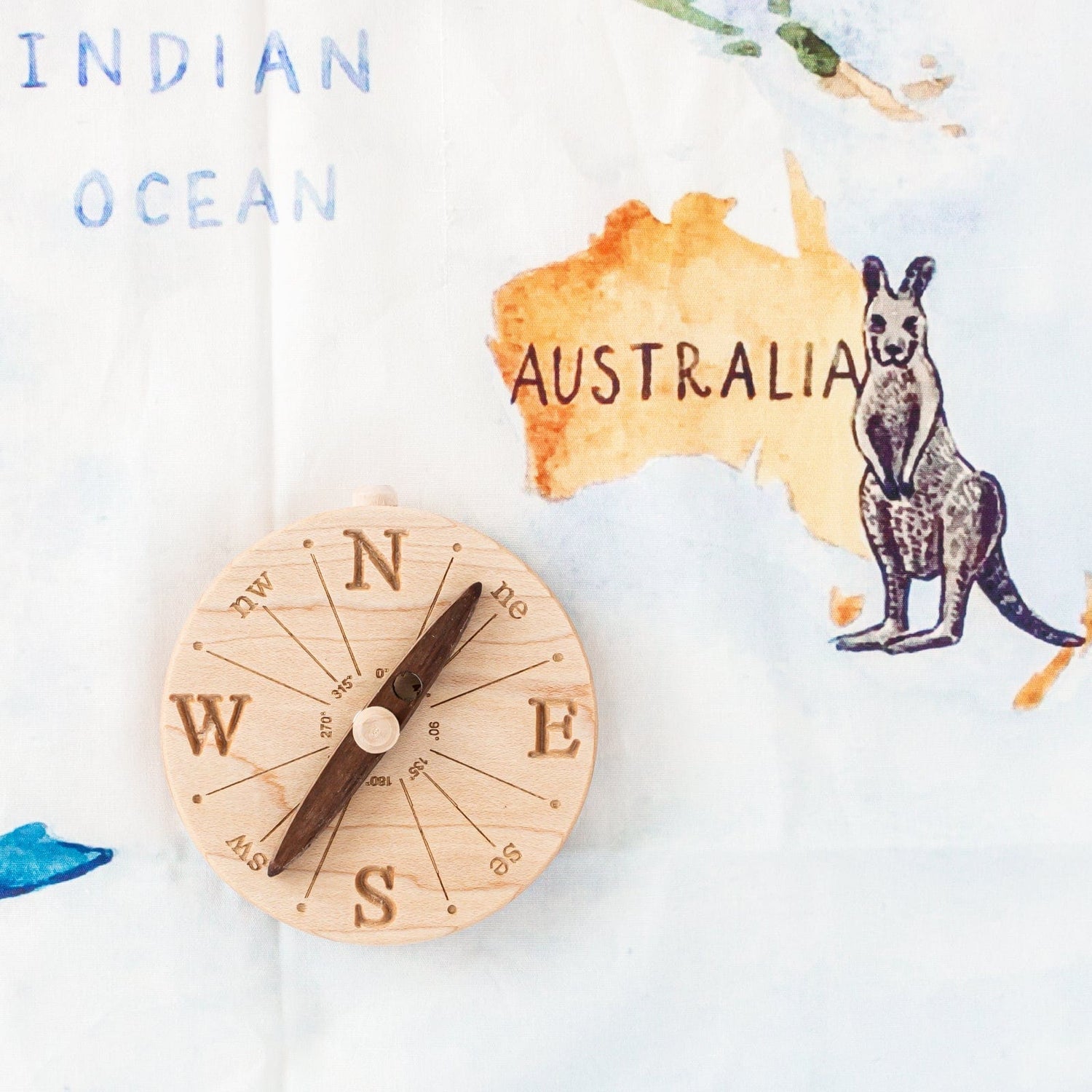 Little Rose & Co. Pretend Play Handmade Wooden Toy Compass