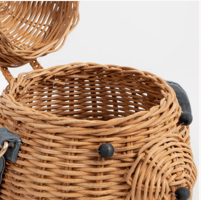 Meri Meri Dress Up Play & Accessories Woven Rattan Bear Bag