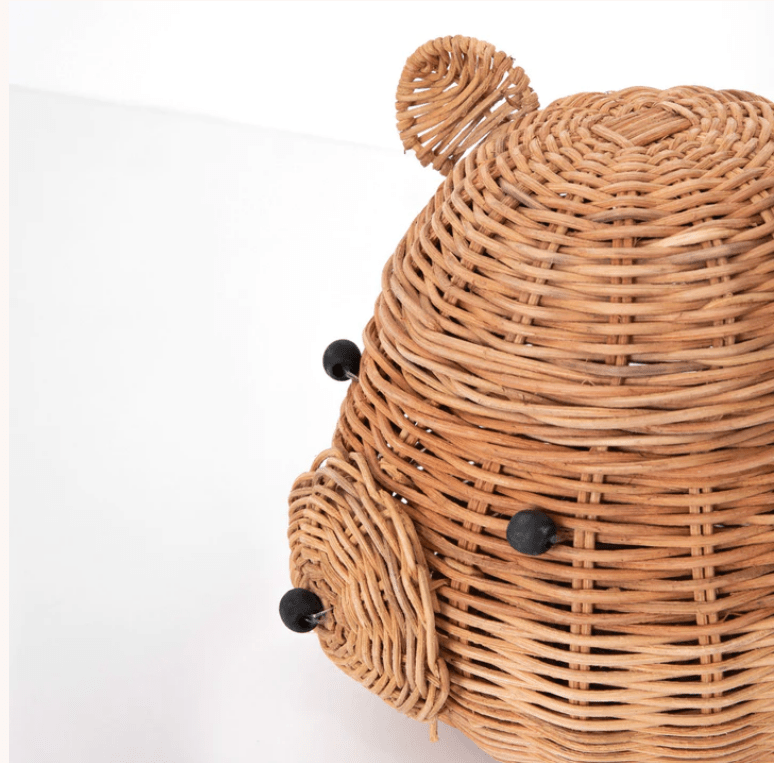 Meri Meri Dress Up Play & Accessories Woven Rattan Bear Bag