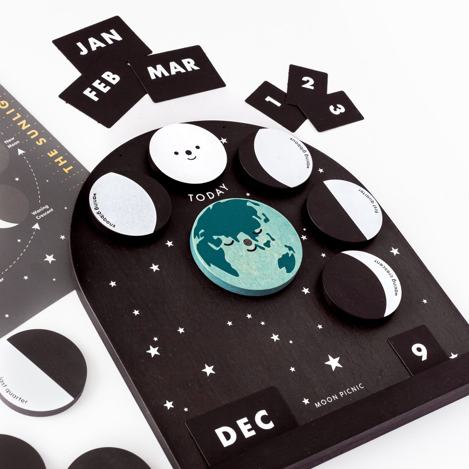 Moon Picnic Educational Wooden Moon Phase Calendar