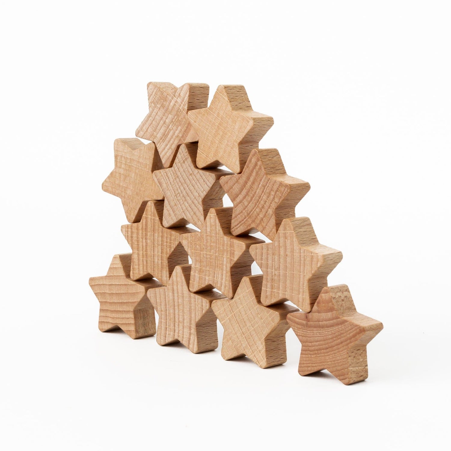 Ocamora Building & Stacking Natural Stacking Stars (12pcs)