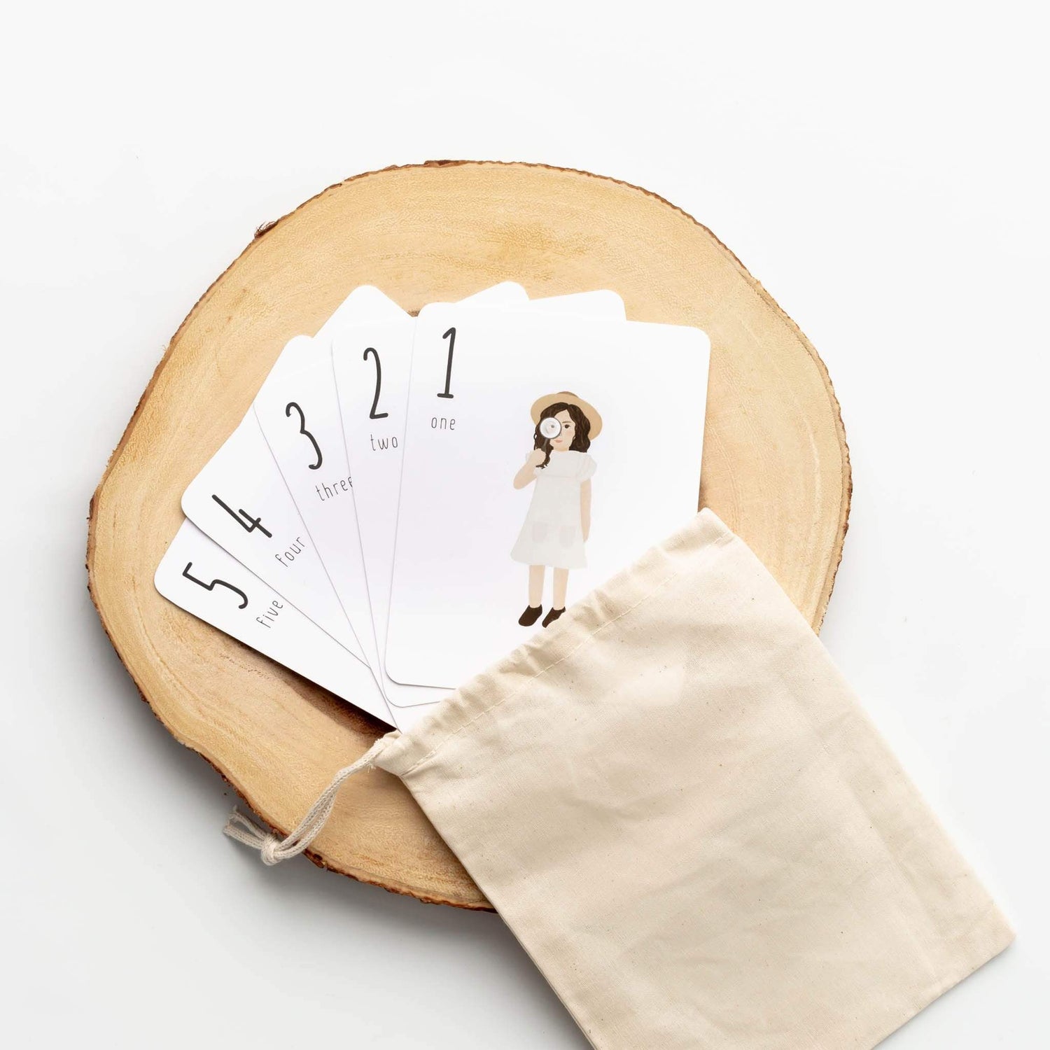 Oliver & Ko Educational Hand Illustrated Number Cards (Nature)
