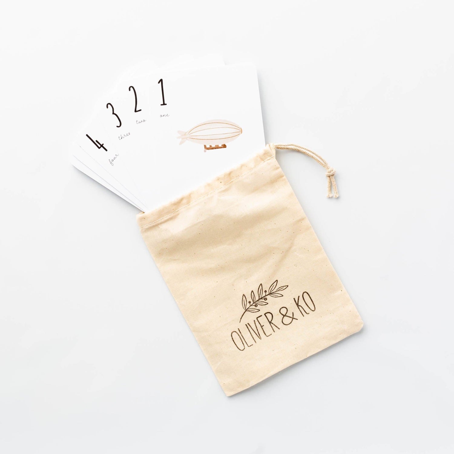 Oliver & Ko Educational Hand Illustrated Number Cards (Objects)