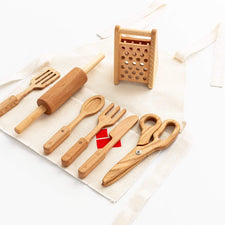Poltora Stolyara Pretend Play Handmade Wooden Kitchen Tools (NEW Version)