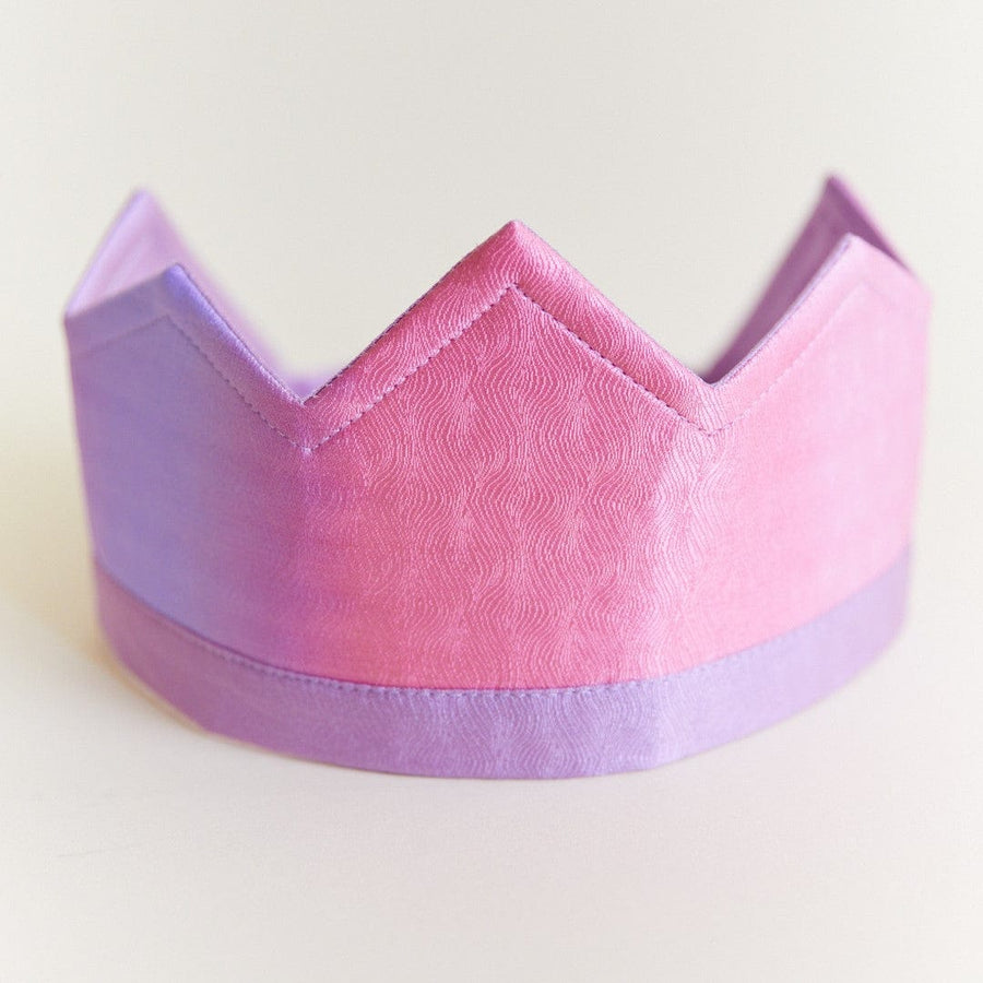 Sarah's Silks Dress Up Play Dress-Up Reversible Silk Crown (Pink & Purple)