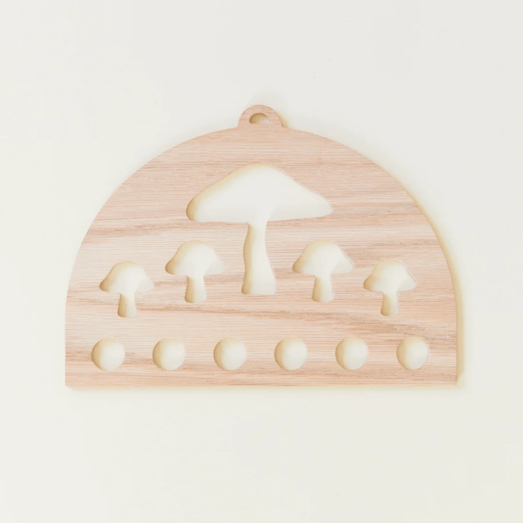 Sarah's Silks Dress Up Play Wooden Mushroom Wall Display for Playsilks & Cloths