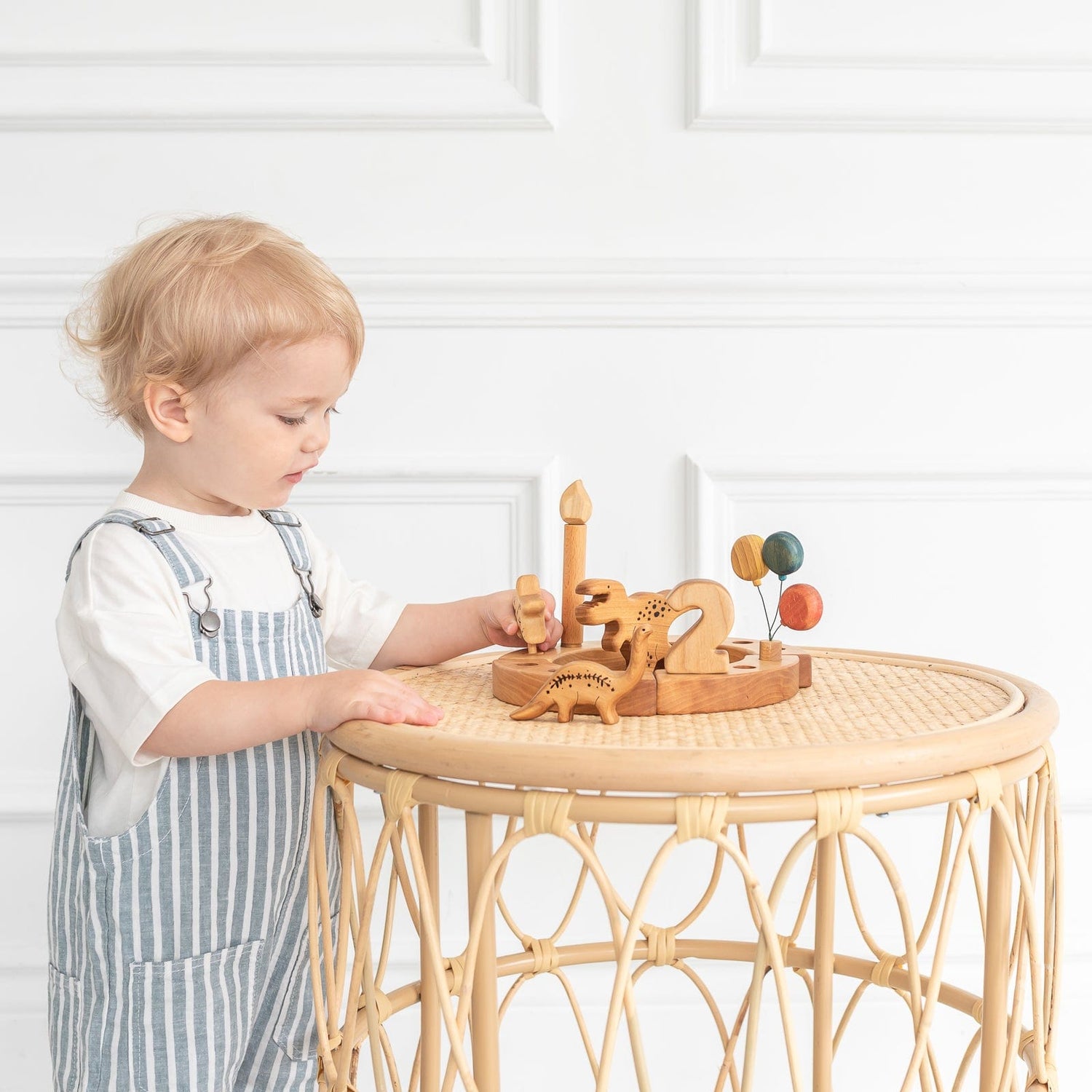 Tiny Fox Hole Wooden Animals Handmade Waldorf Birthday/Celebration Ring (12pc)