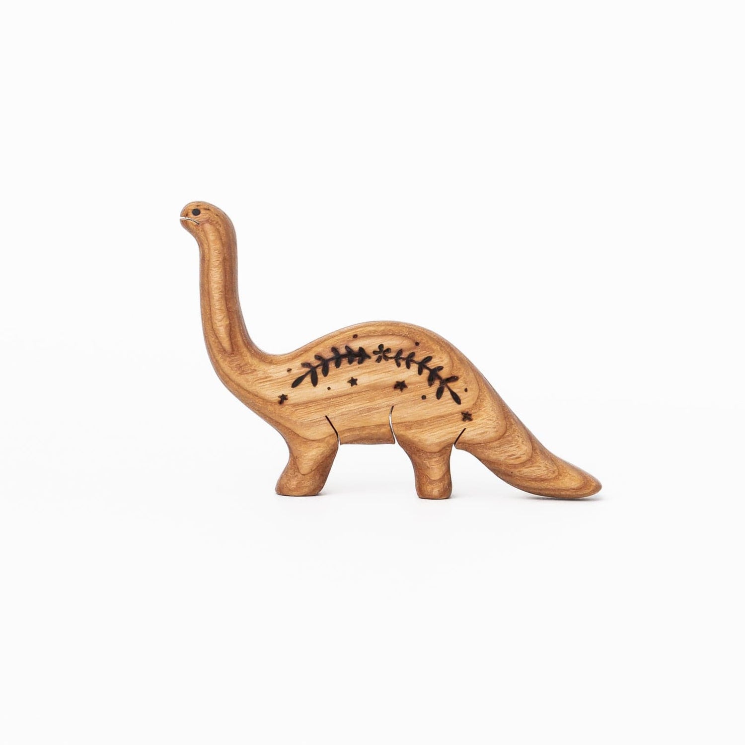 Tiny Fox Hole Wooden Animals Handmade Wooden Brontosaurus Toy (set of 2)
