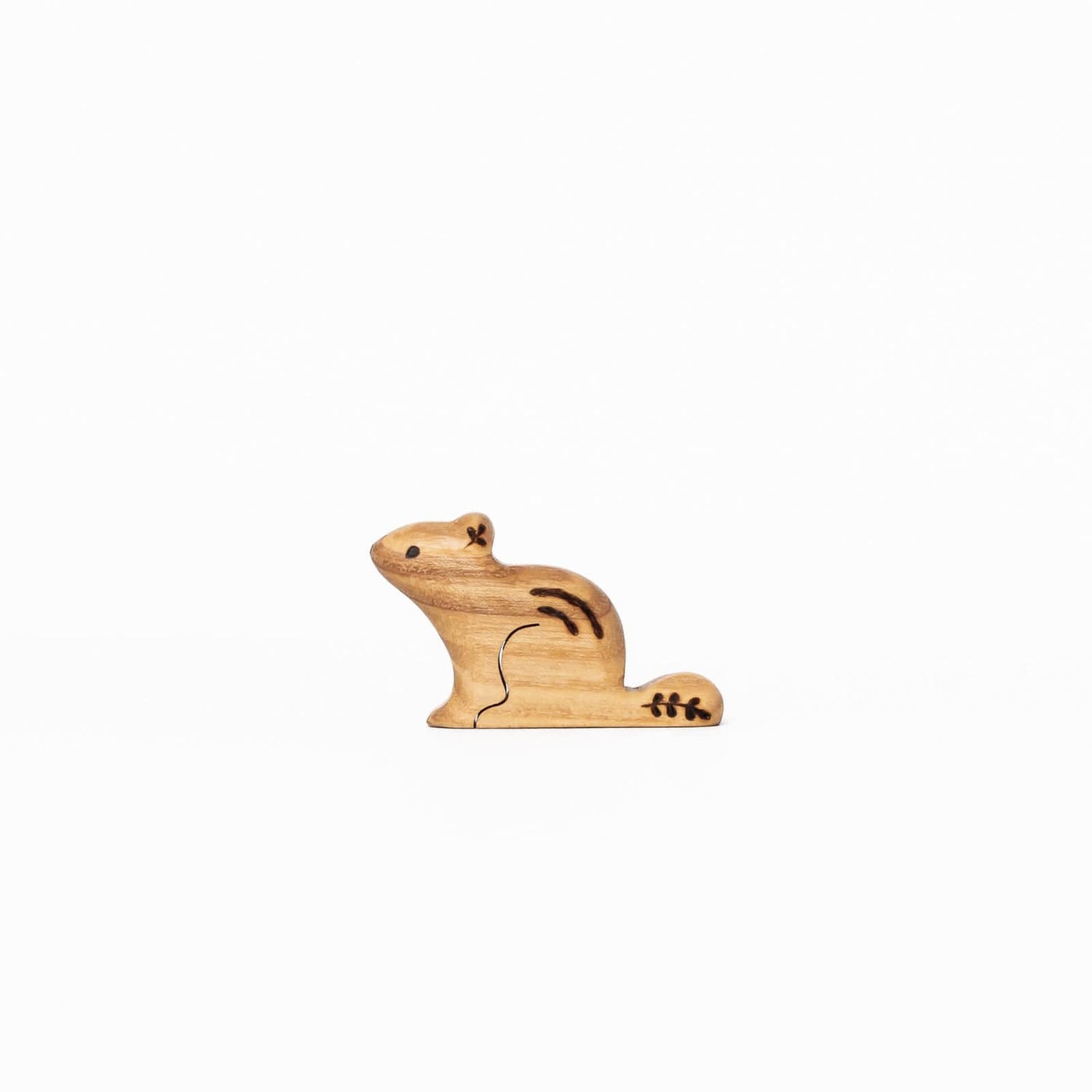 Tiny Fox Hole Wooden Animals Handmade Wooden Chipmunk Toy (set of 2)