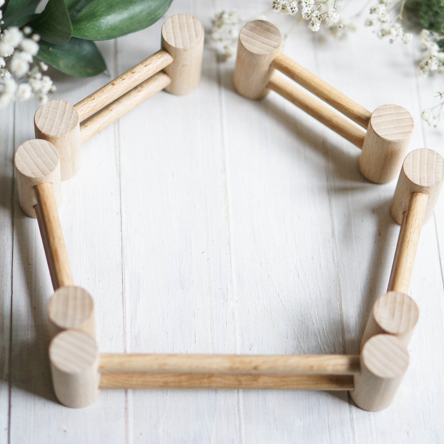 Tiny Fox Hole Wooden Animals Handmade Wooden Fence (set of 5)