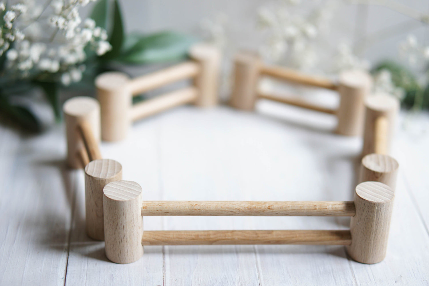 Tiny Fox Hole Wooden Animals Handmade Wooden Fence (set of 5)