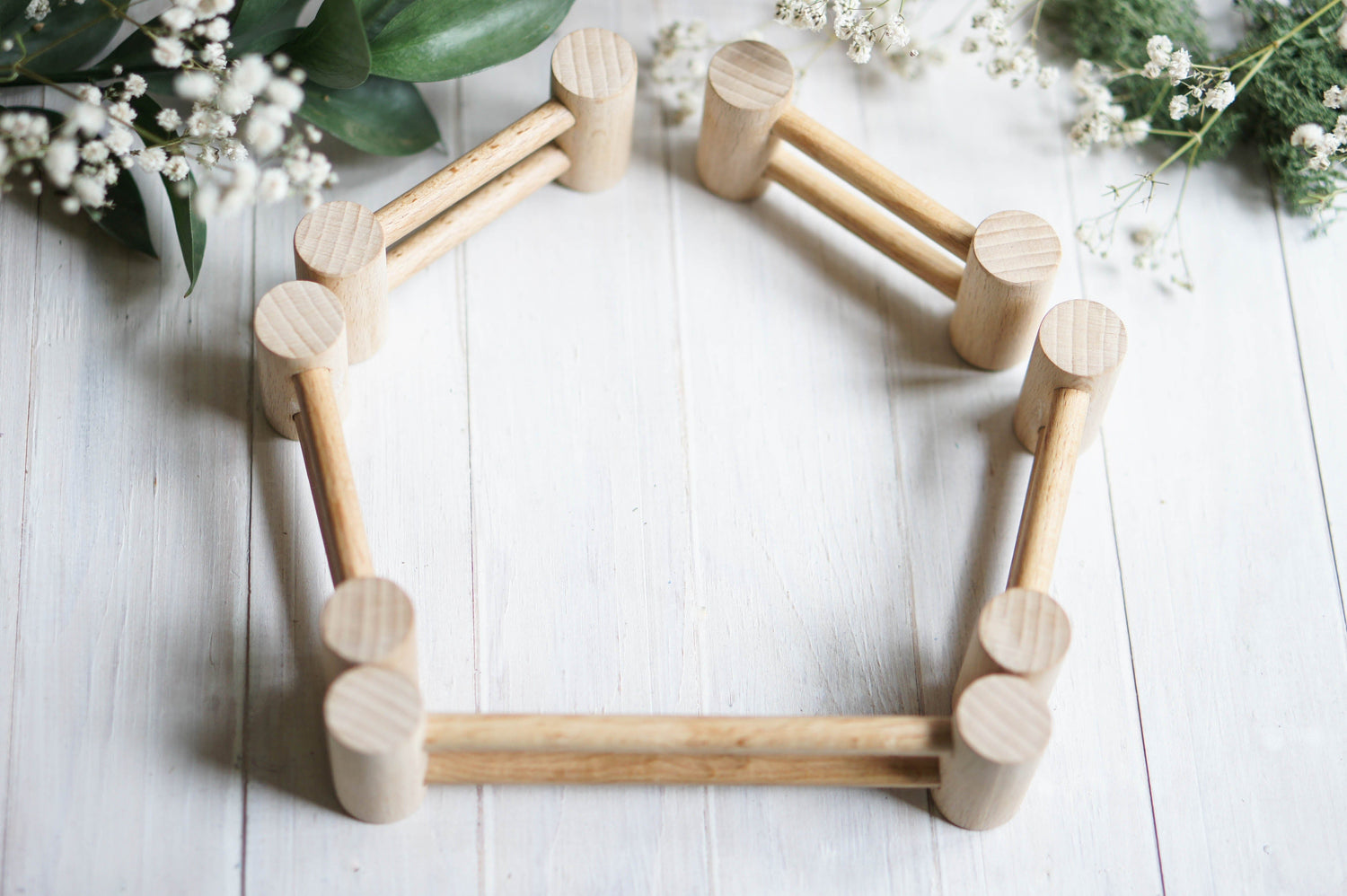 Tiny Fox Hole Wooden Animals Handmade Wooden Fence (set of 5)