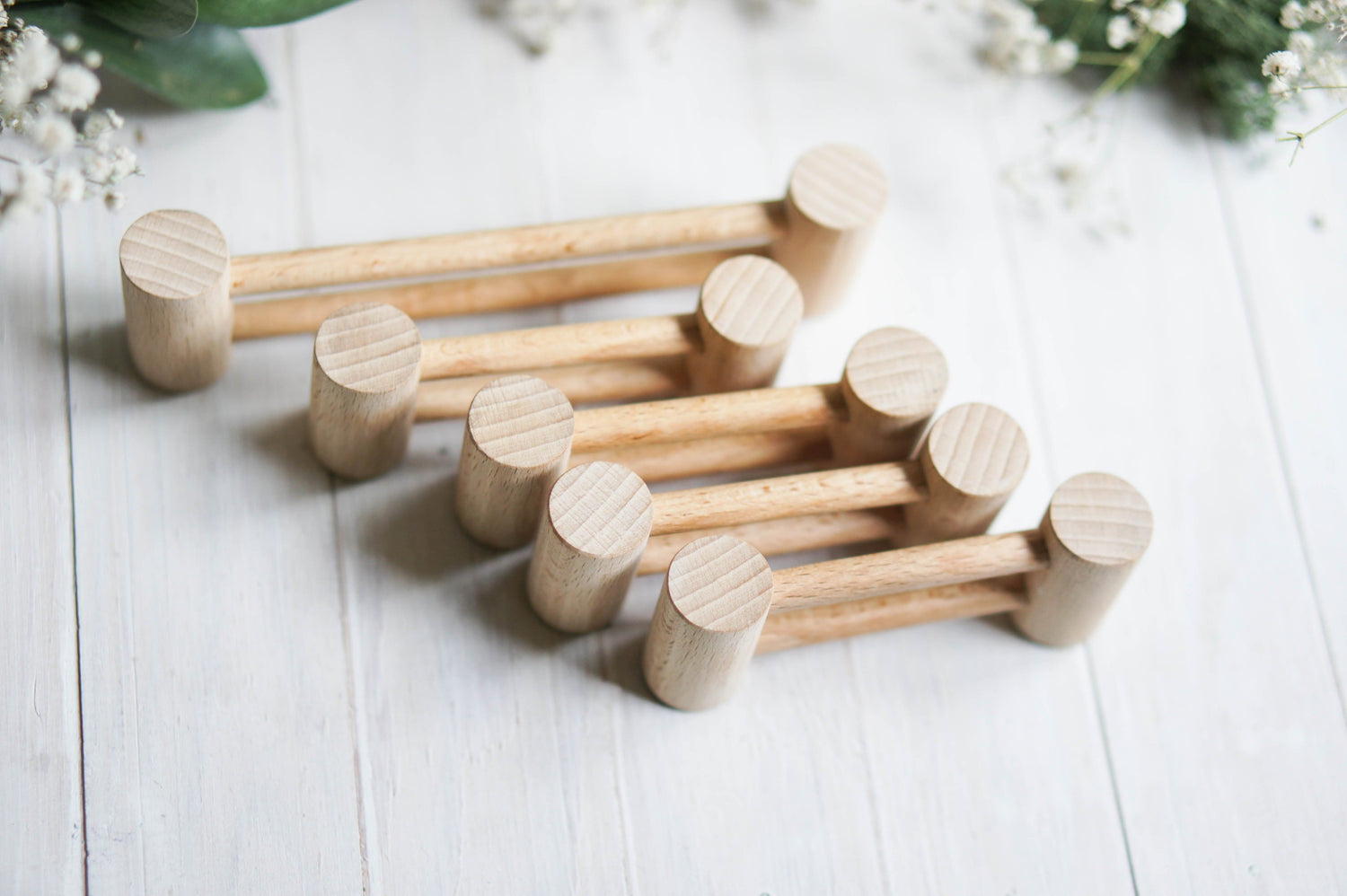 Tiny Fox Hole Wooden Animals Handmade Wooden Fence (set of 5)
