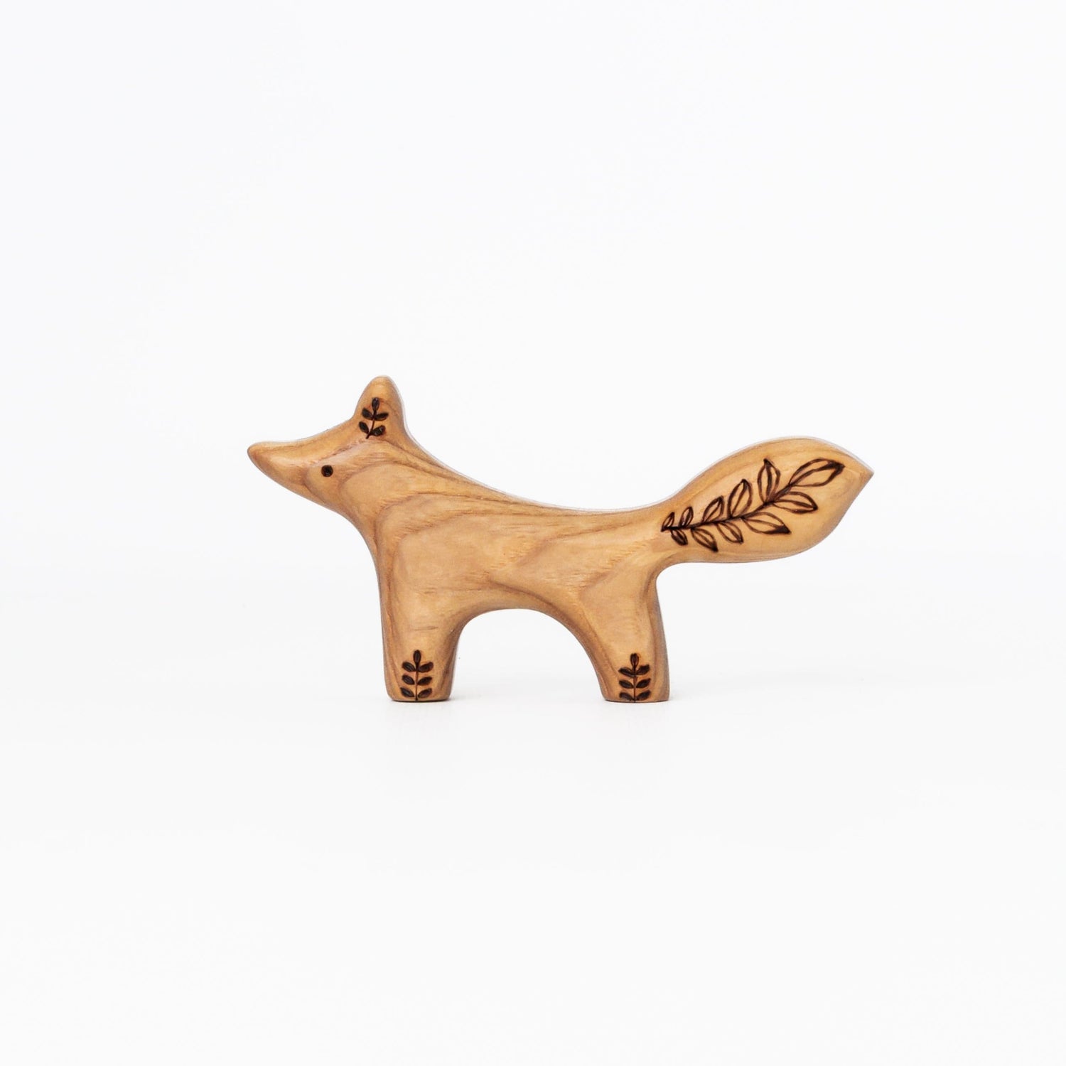 Tiny Fox Hole Wooden Animals Handmade Wooden Fox Toy (Set of 3)