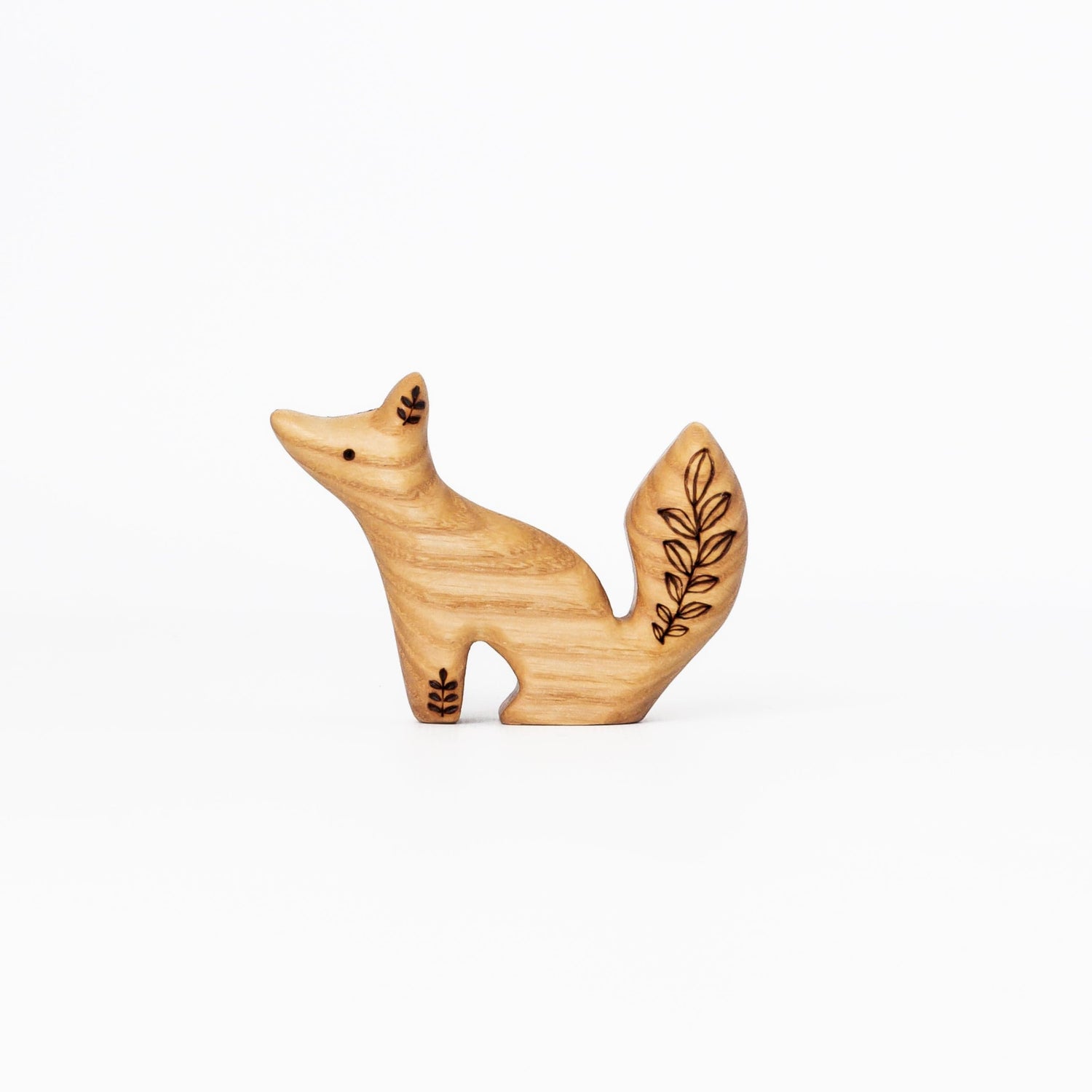 Tiny Fox Hole Wooden Animals Handmade Wooden Fox Toy (Set of 3)