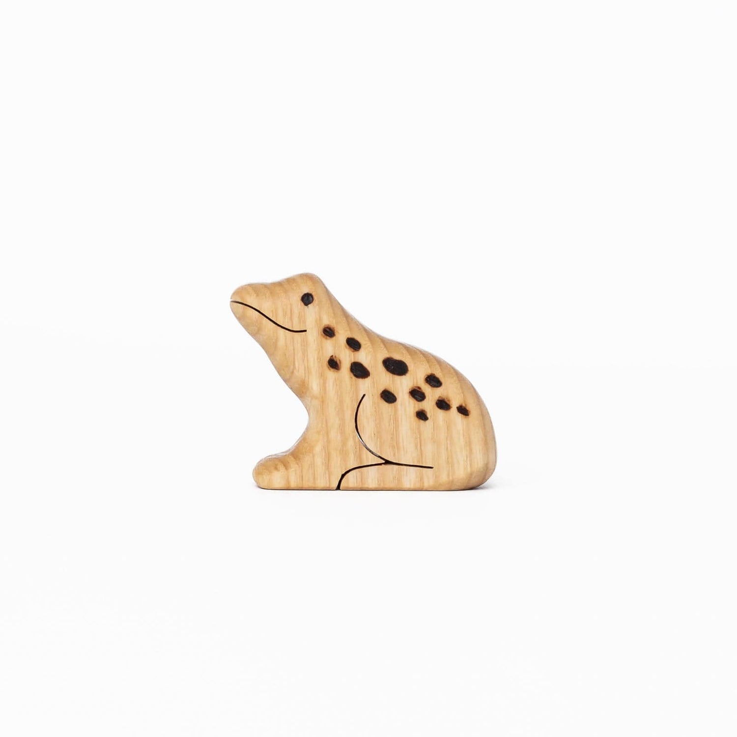 Tiny Fox Hole Wooden Animals Handmade Wooden Frog Toy