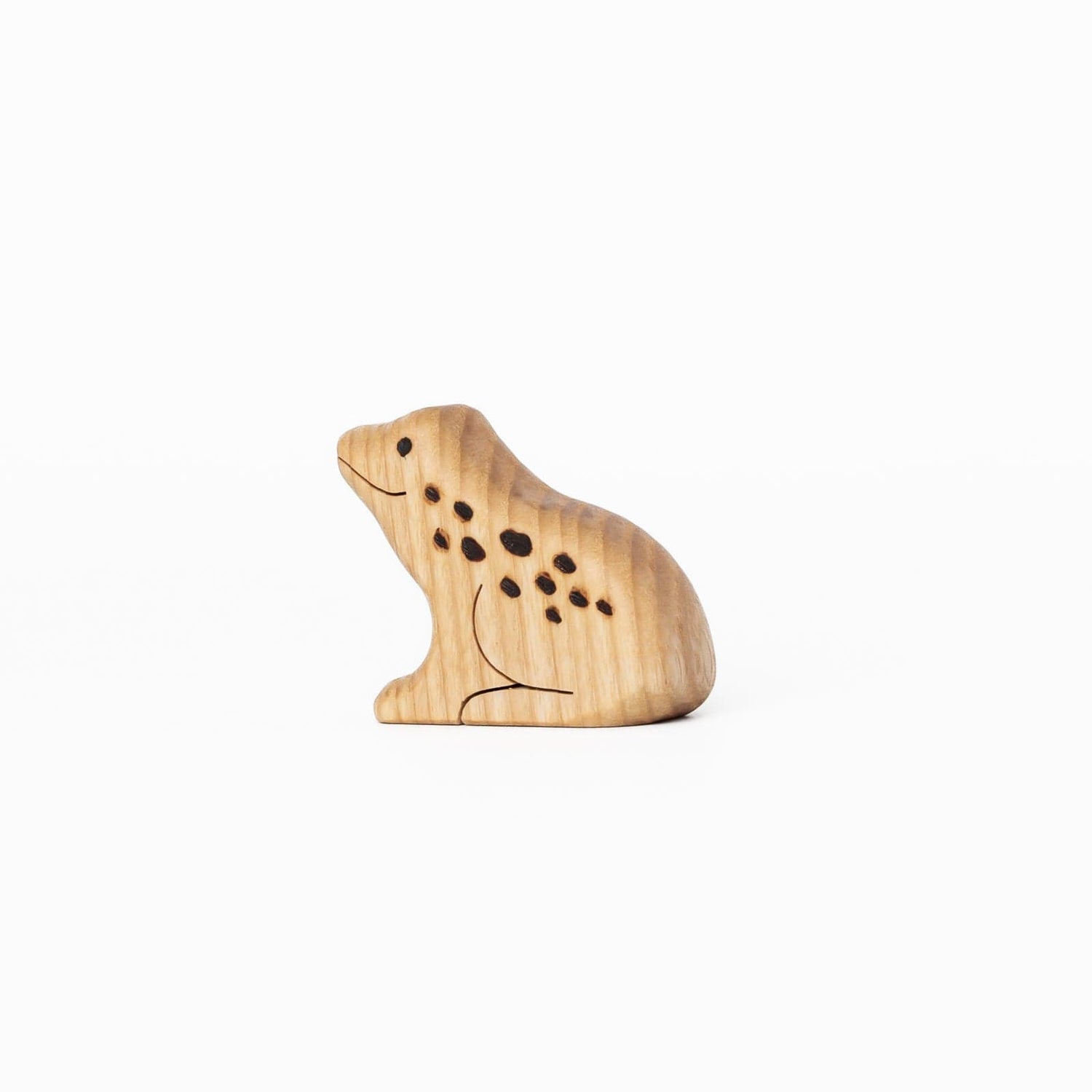Tiny Fox Hole Wooden Animals Handmade Wooden Frog Toy