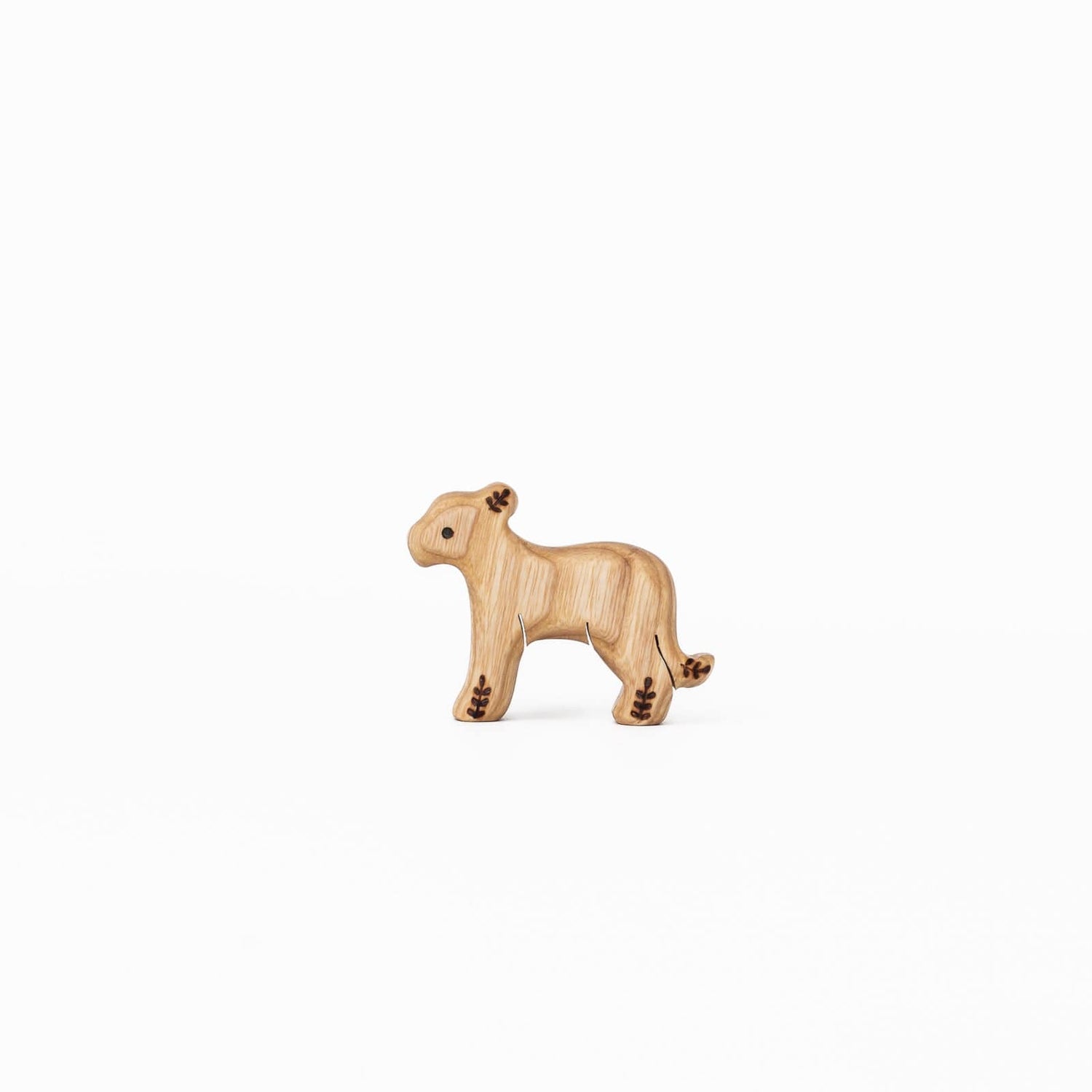 Tiny Fox Hole Wooden Animals Handmade Wooden Lion Toy (set of 3)