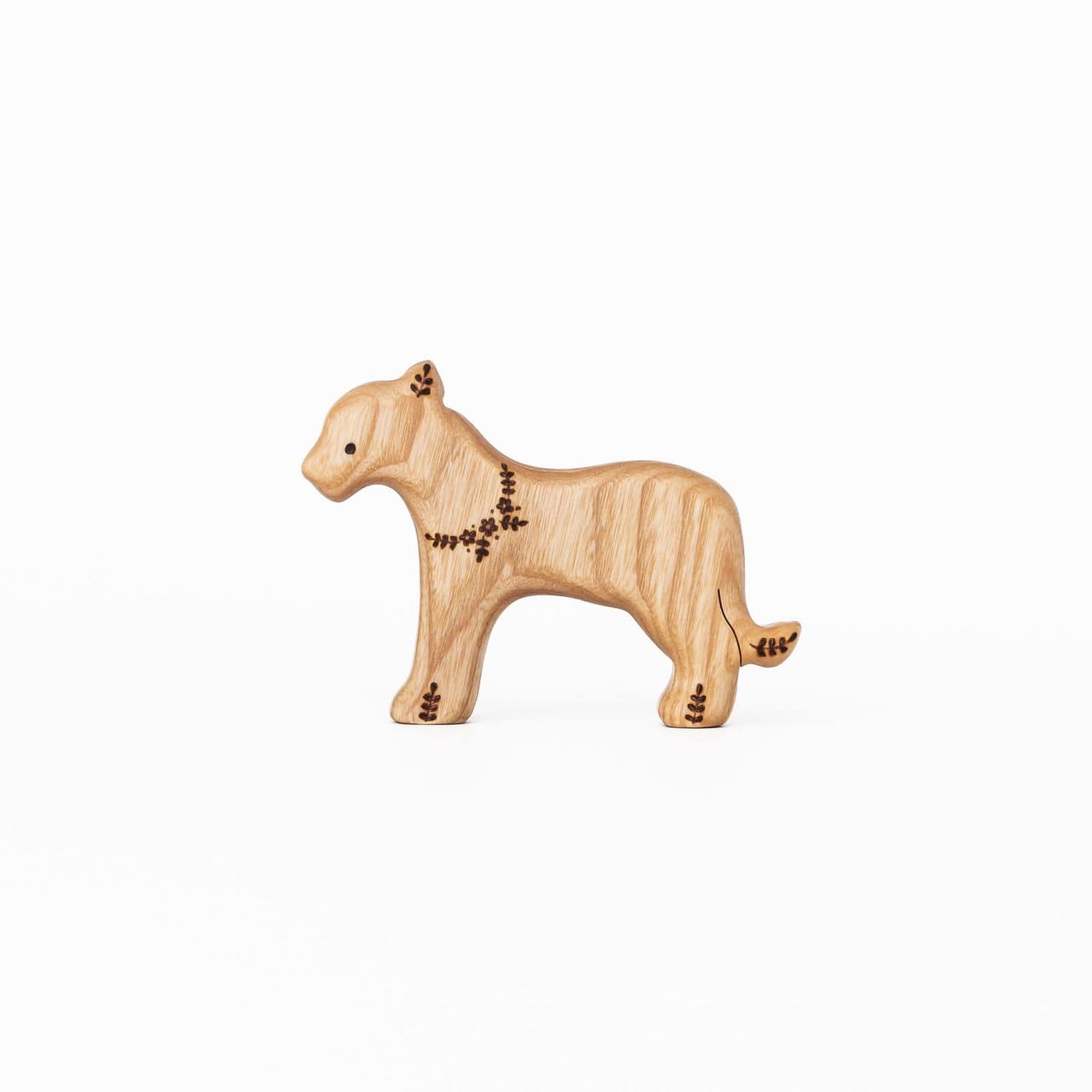 Tiny Fox Hole Wooden Animals Handmade Wooden Lion Toy (set of 3)