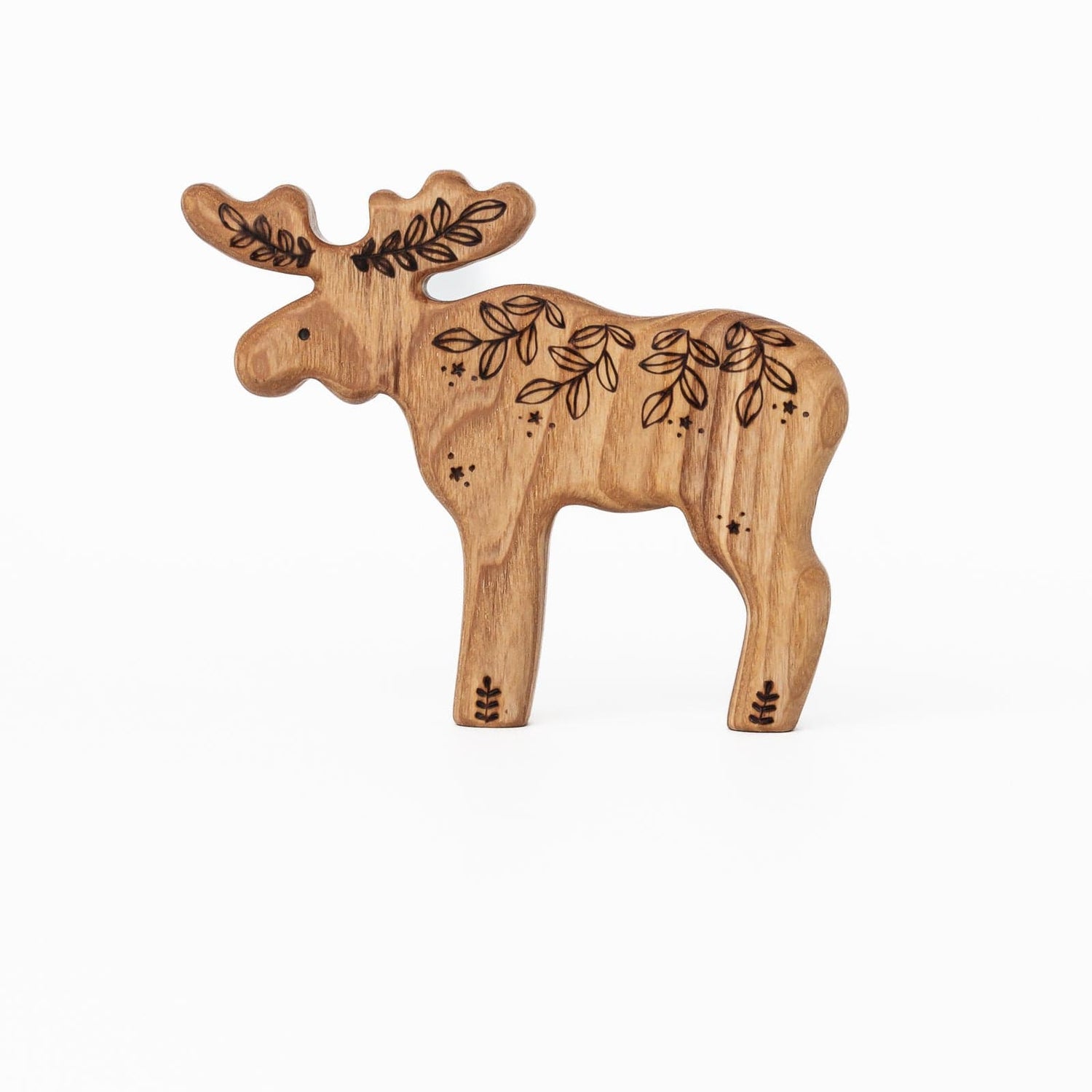 Tiny Fox Hole Wooden Animals Handmade Wooden Moose Toy (set of 3)