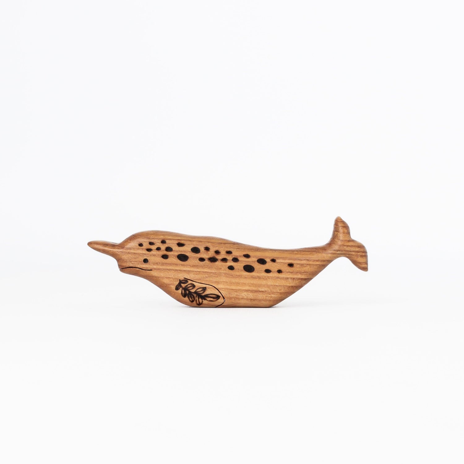 Tiny Fox Hole Wooden Toys Handmade Wooden Narwhal Family (Set of 2)