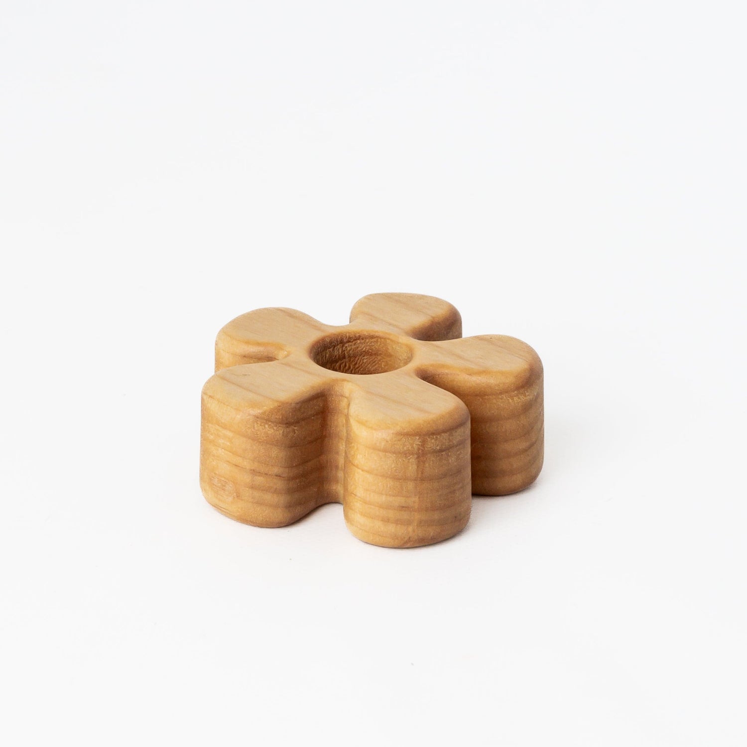 Tiny Fox Hole Celebration Rings Handmade Wooden Ornament Holder (Flower)
