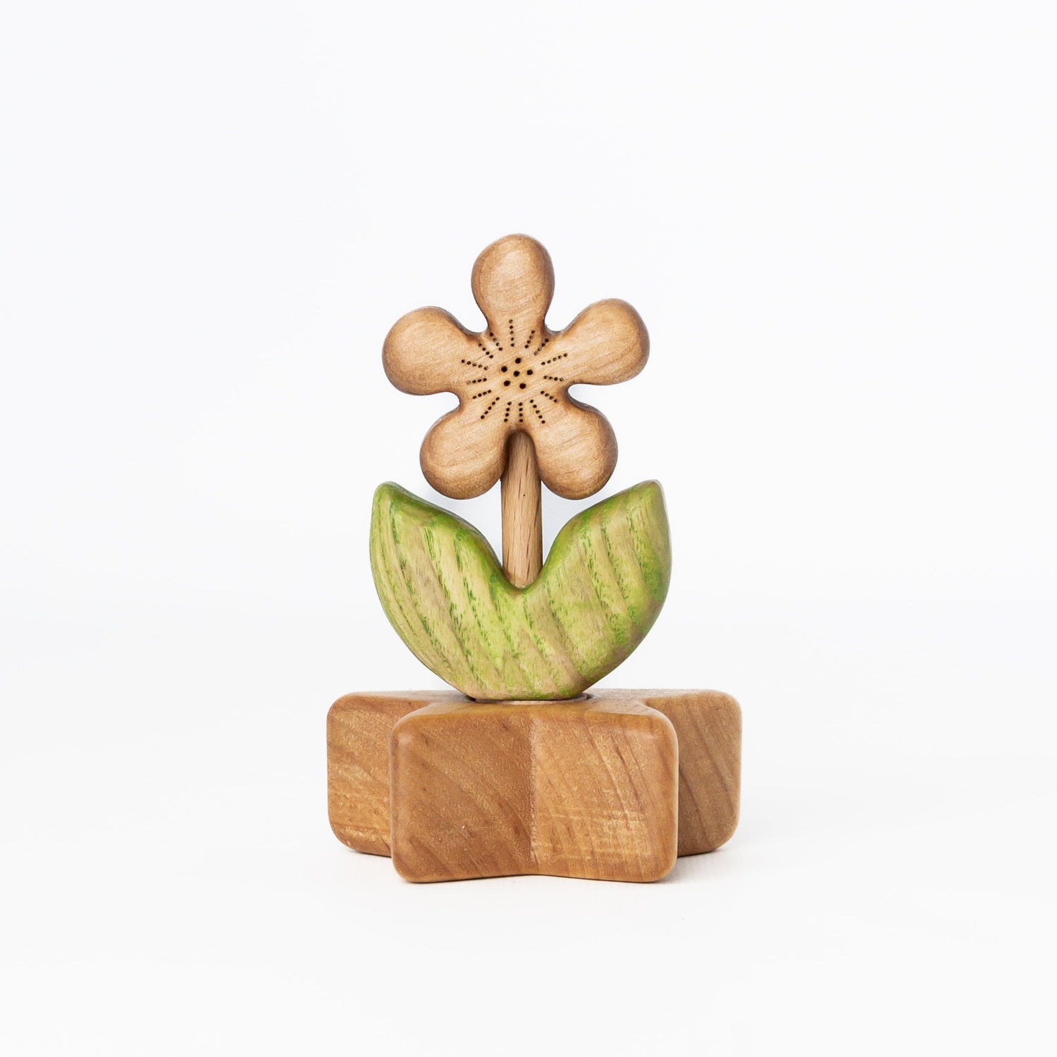 Tiny Fox Hole Celebration Rings Handmade Wooden Ornament Holder (Star)