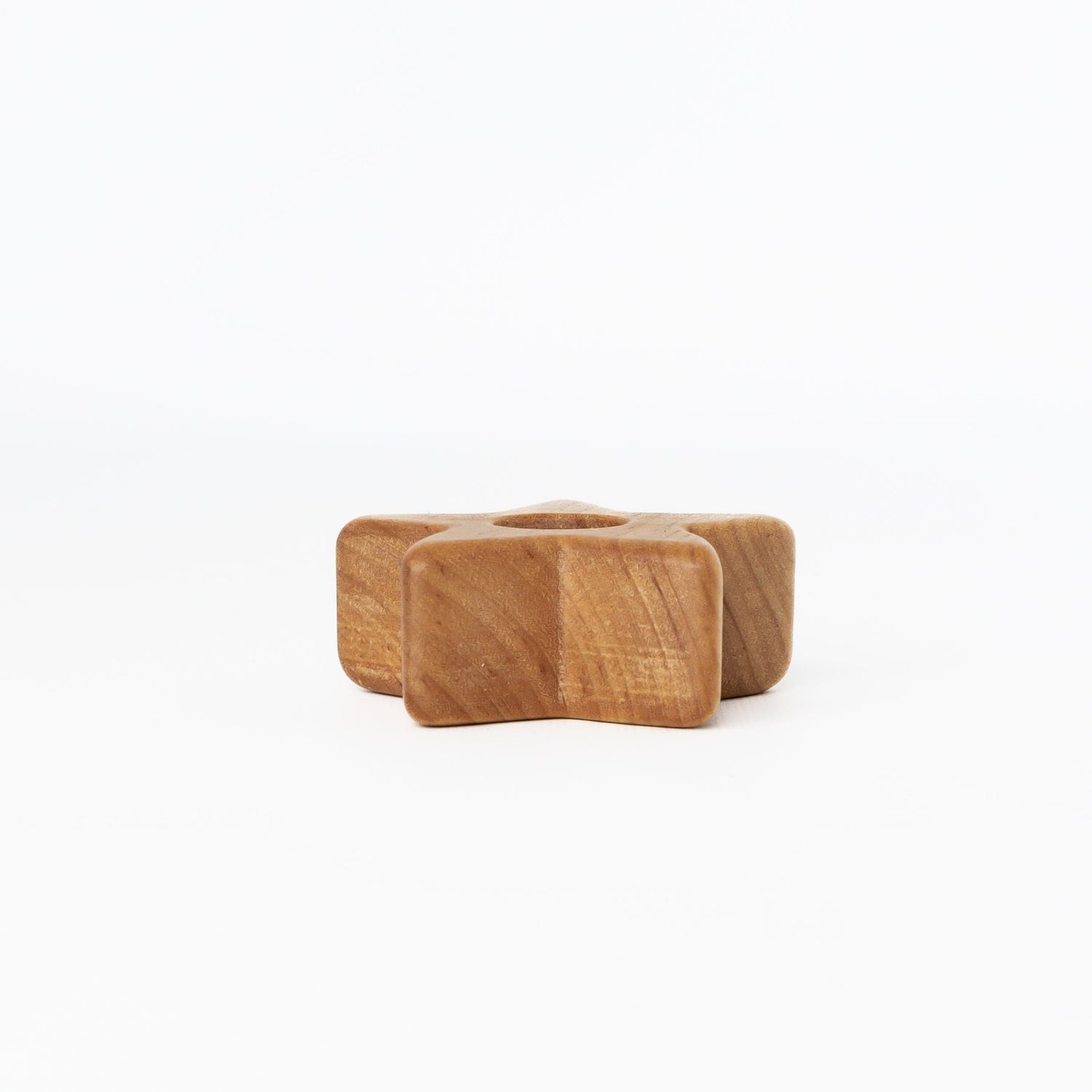 Tiny Fox Hole Celebration Rings Handmade Wooden Ornament Holder (Star)