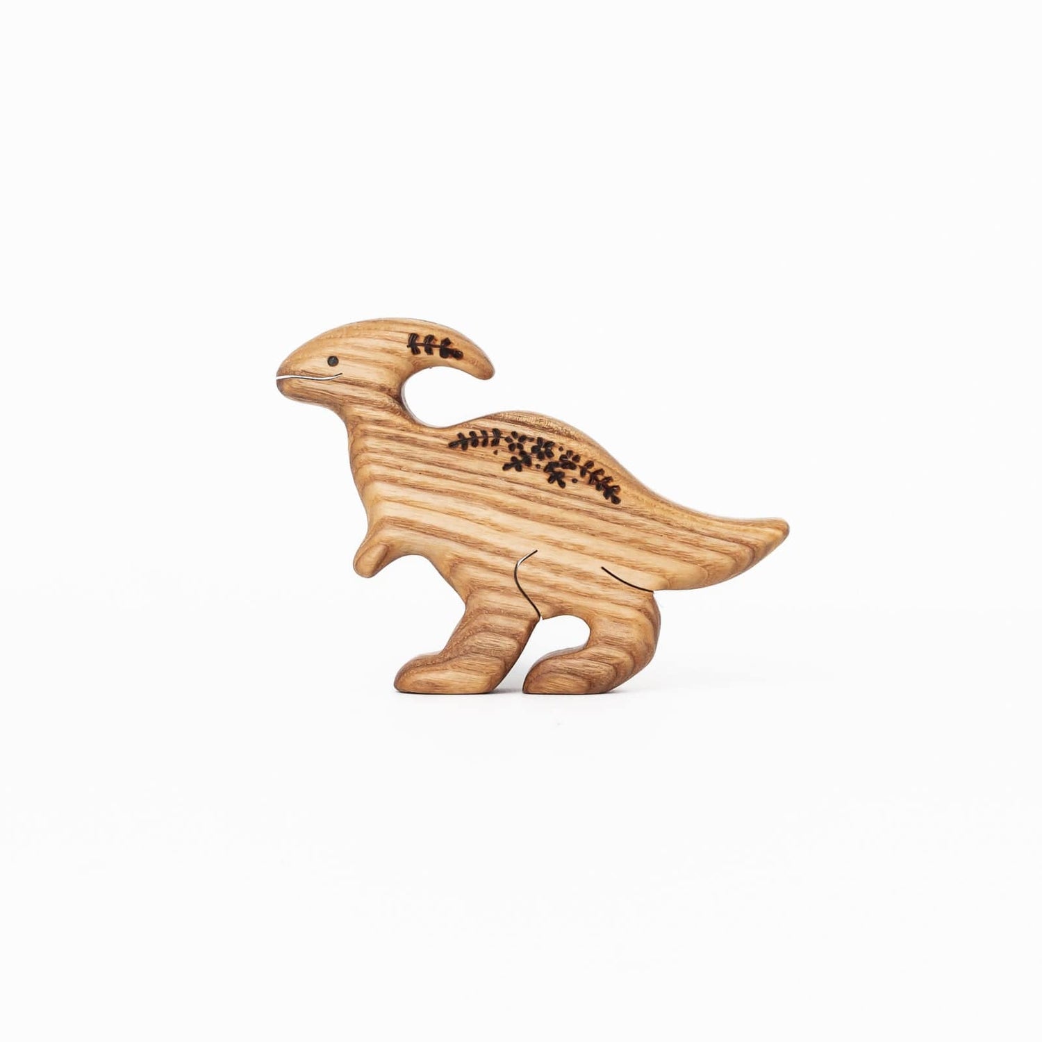 Tiny Fox Hole Wooden Animals Handmade Wooden Parasaurolophus Toy