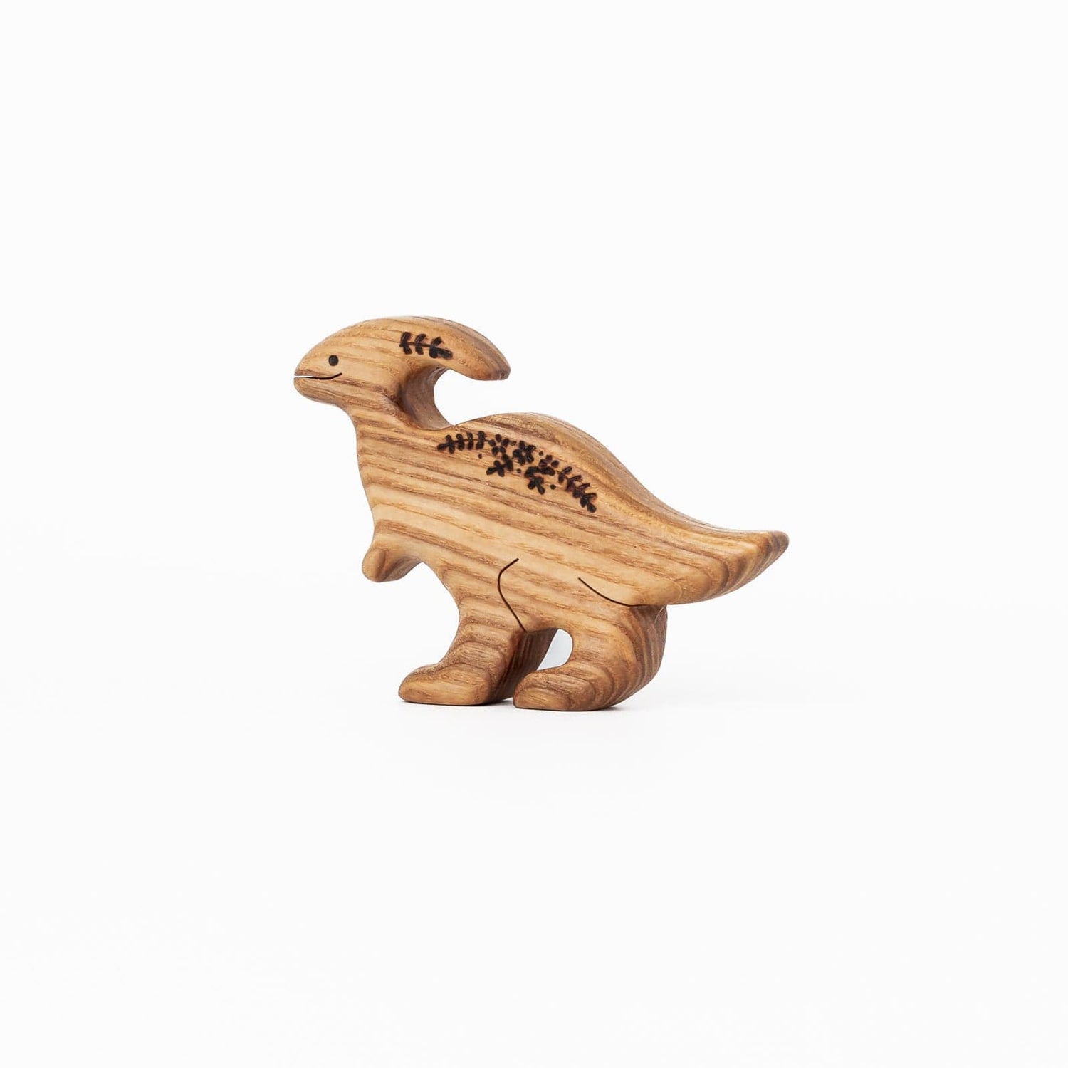 Tiny Fox Hole Wooden Animals Handmade Wooden Parasaurolophus Toy