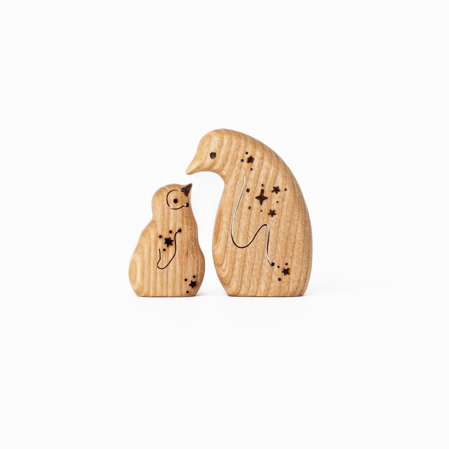 Tiny Fox Hole Wooden Animals Handmade Wooden Penguin Toy (set of 2)