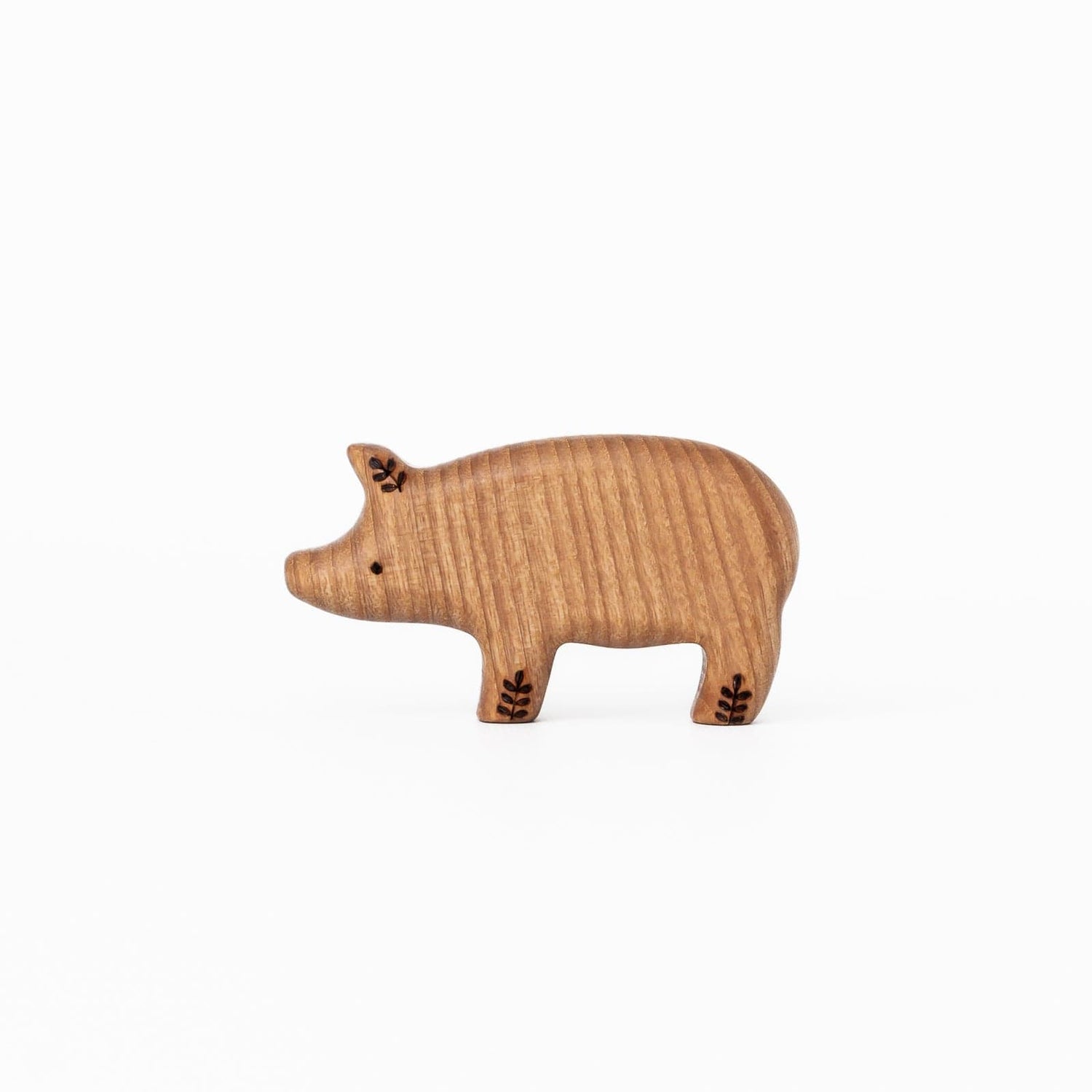 Tiny Fox Hole Wooden Animals Handmade Wooden Pig & Piglet Toy Set