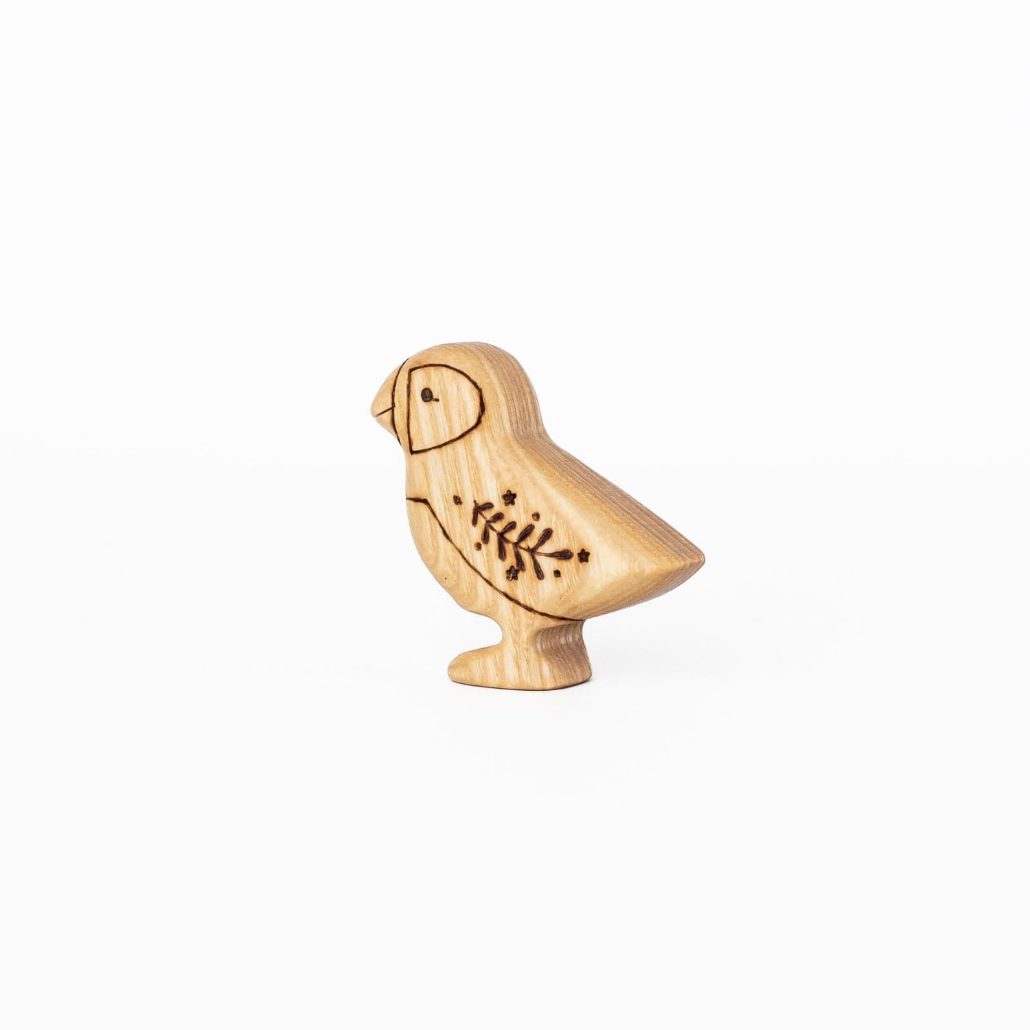 Tiny Fox Hole Wooden Animals Handmade Wooden Puffin Toy